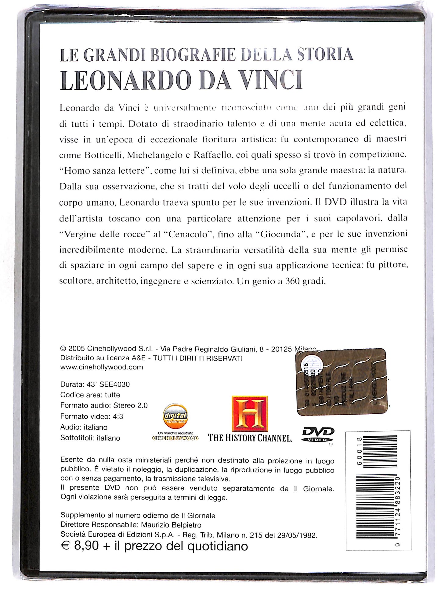 EBOND Grandi biografie della storia 18 - Leonardo Da Vinci EDITORIAL DVD DB707413