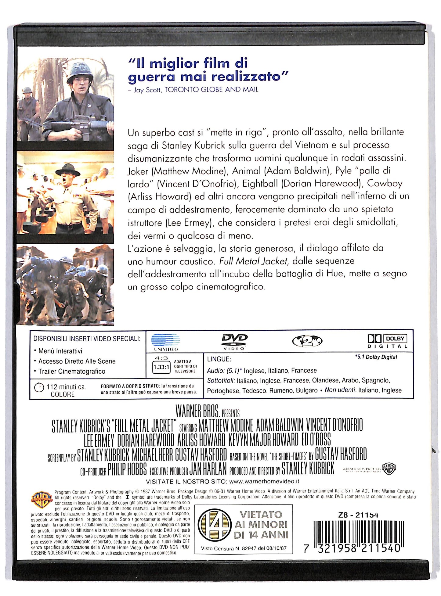 EBOND Full Metal Jacket - Stanley Kubric Snapper DVD DB708609