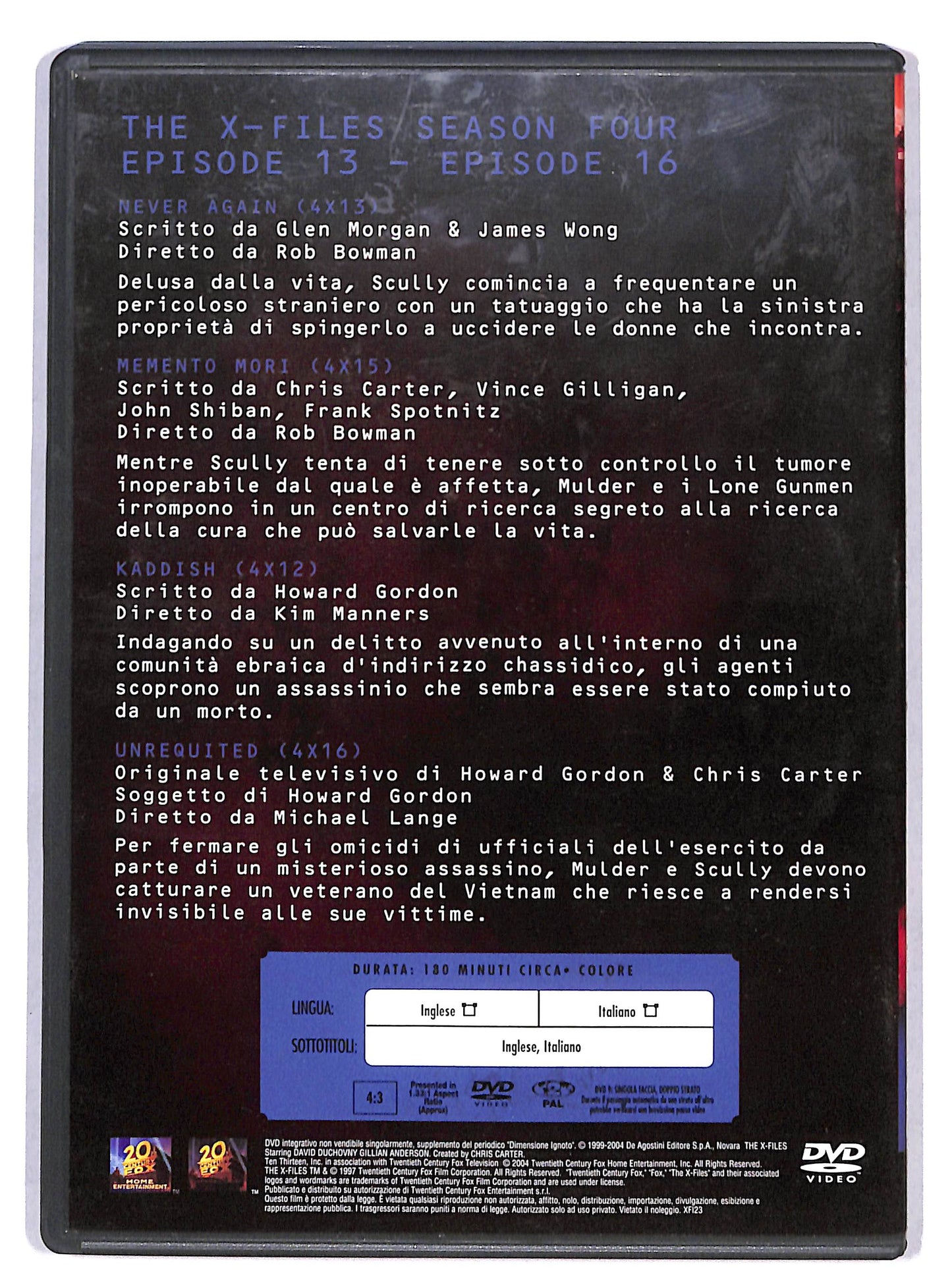 EBOND The X-Files Collection vol. 4 stag.4 epis.13-16 EDITORIALE DVD DB708628