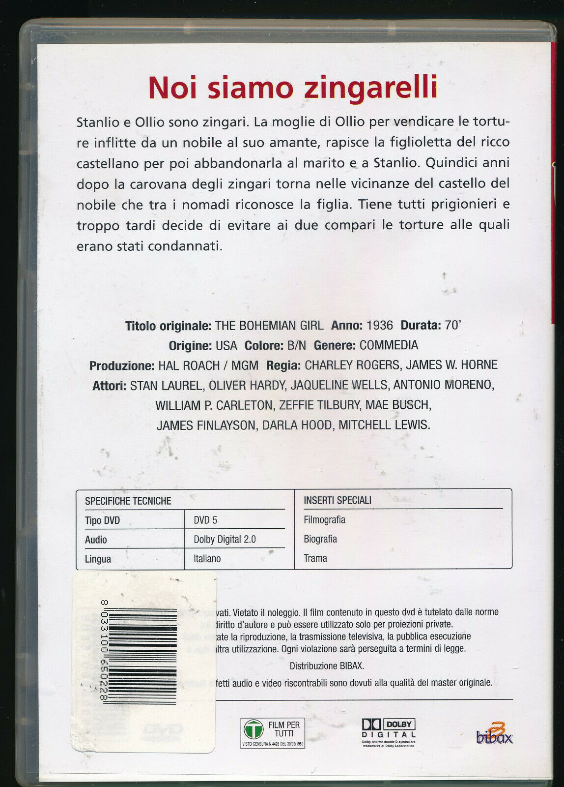 EBOND Stanlio e Ollio. Noi Siamo Zingarelli DVD DB708816