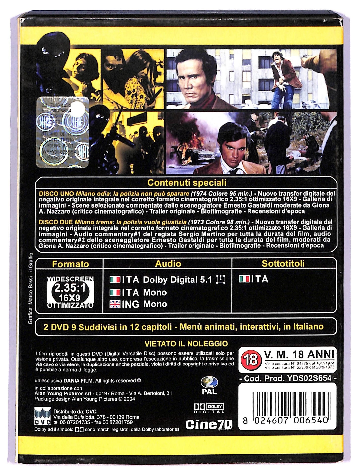 EBOND Milano Odia La Polizia Non Puo' Sparare / Milano Trema DVD DB711165