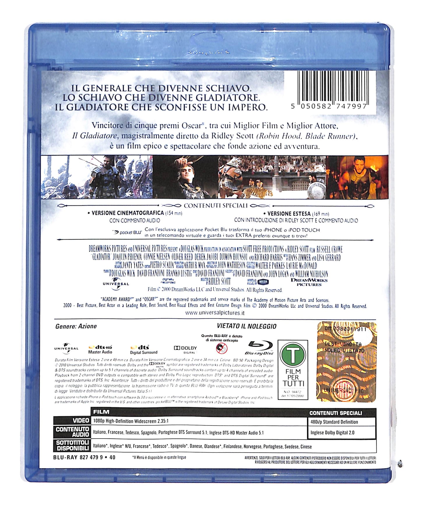 EBOND Il Gladiatore 10th Anniversary Edition BLURAY DB711631