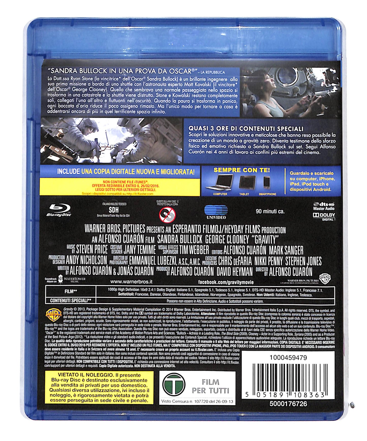 EBOND Gravity BLURAY + Copia Digitale BLURAY DB711636