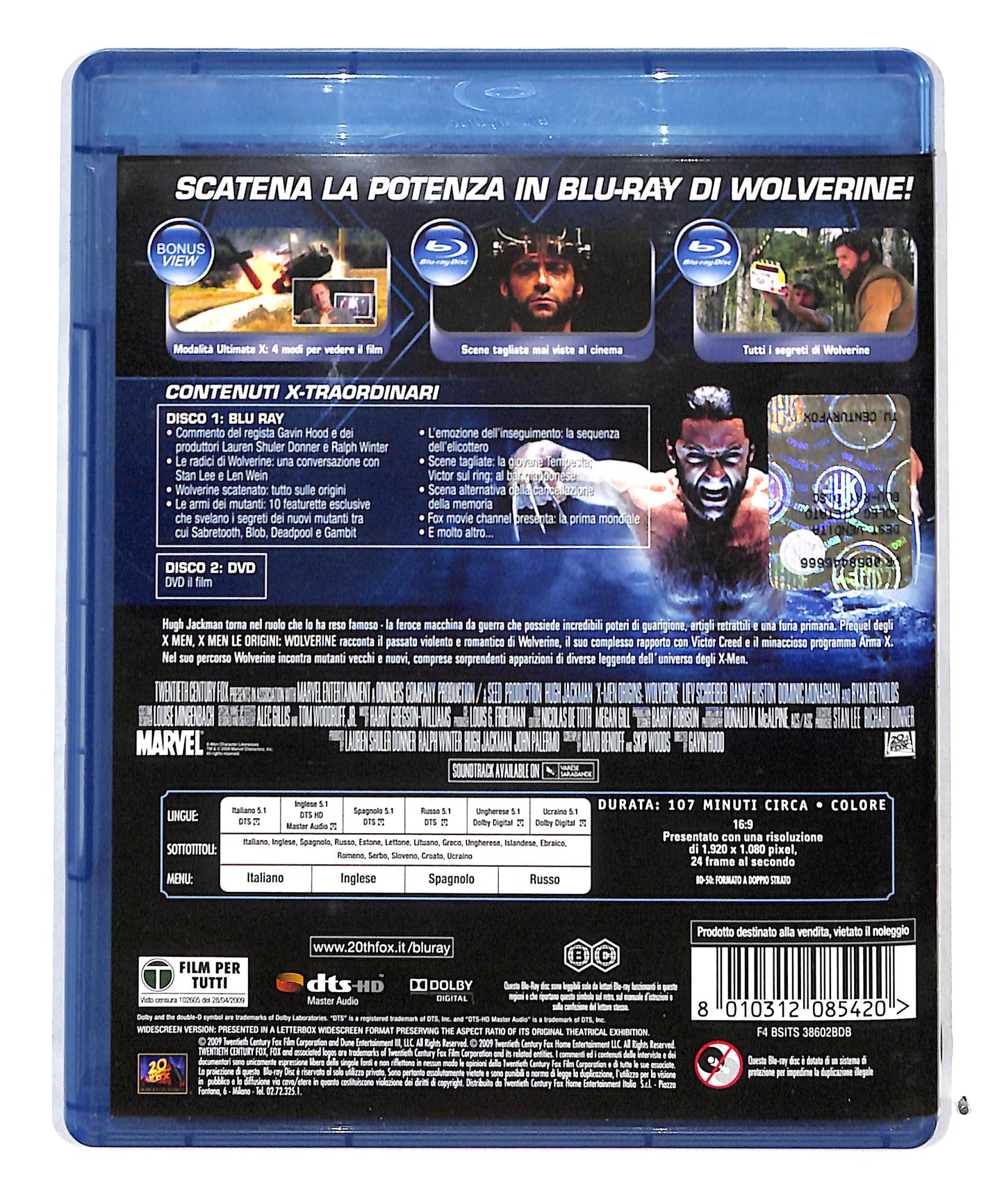 EBOND X-men le origini - Wolverine BLURAY + DVD BLURAY DB711640