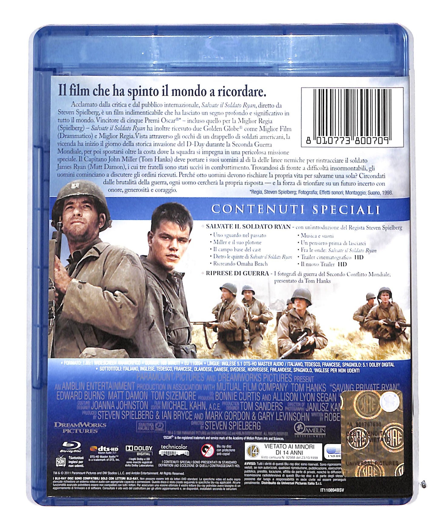 EBOND Salvate il soldato ryan EDIZIONE SPECIALE 2 dischi BLURAY BLURAY DB711664