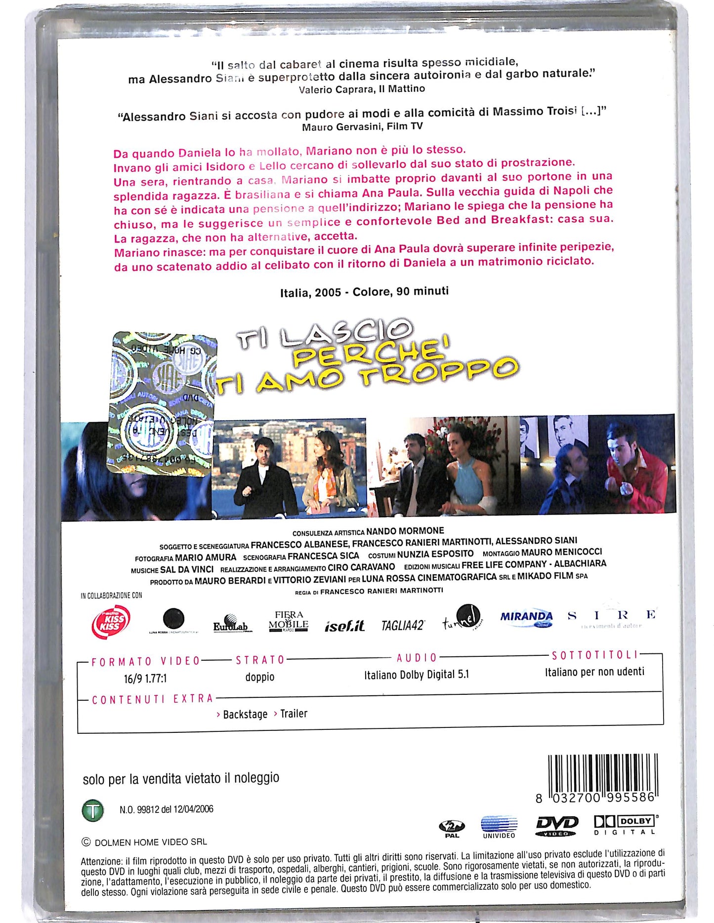 EBOND Ti lascio perche ti amo troppo DVD DB711808