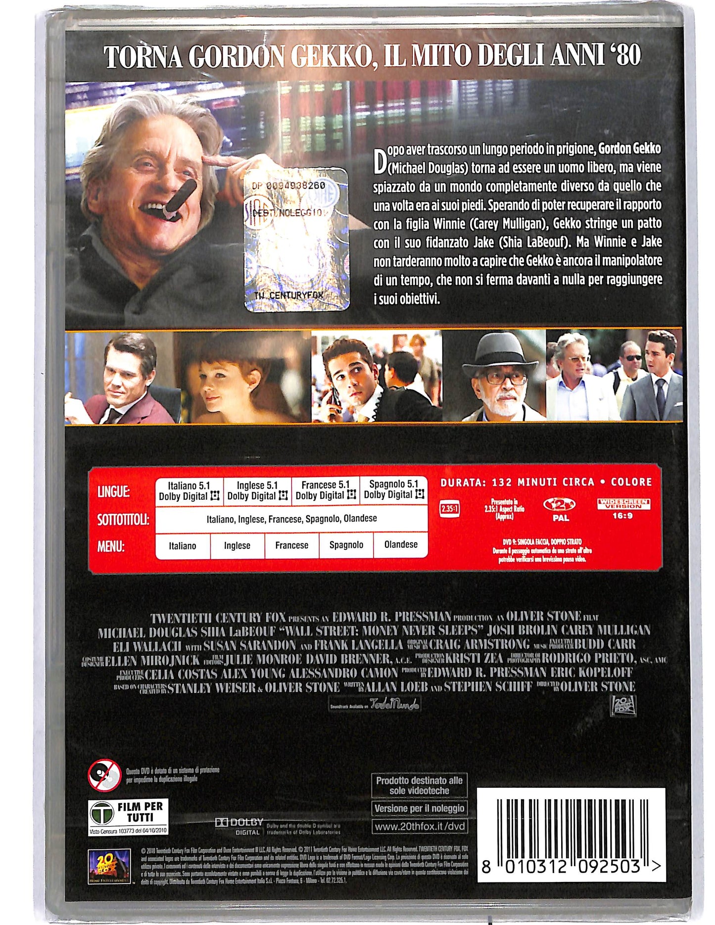 EBOND Wall Street Il denaro non dorme mai NOLEGGIO DVD DB712338