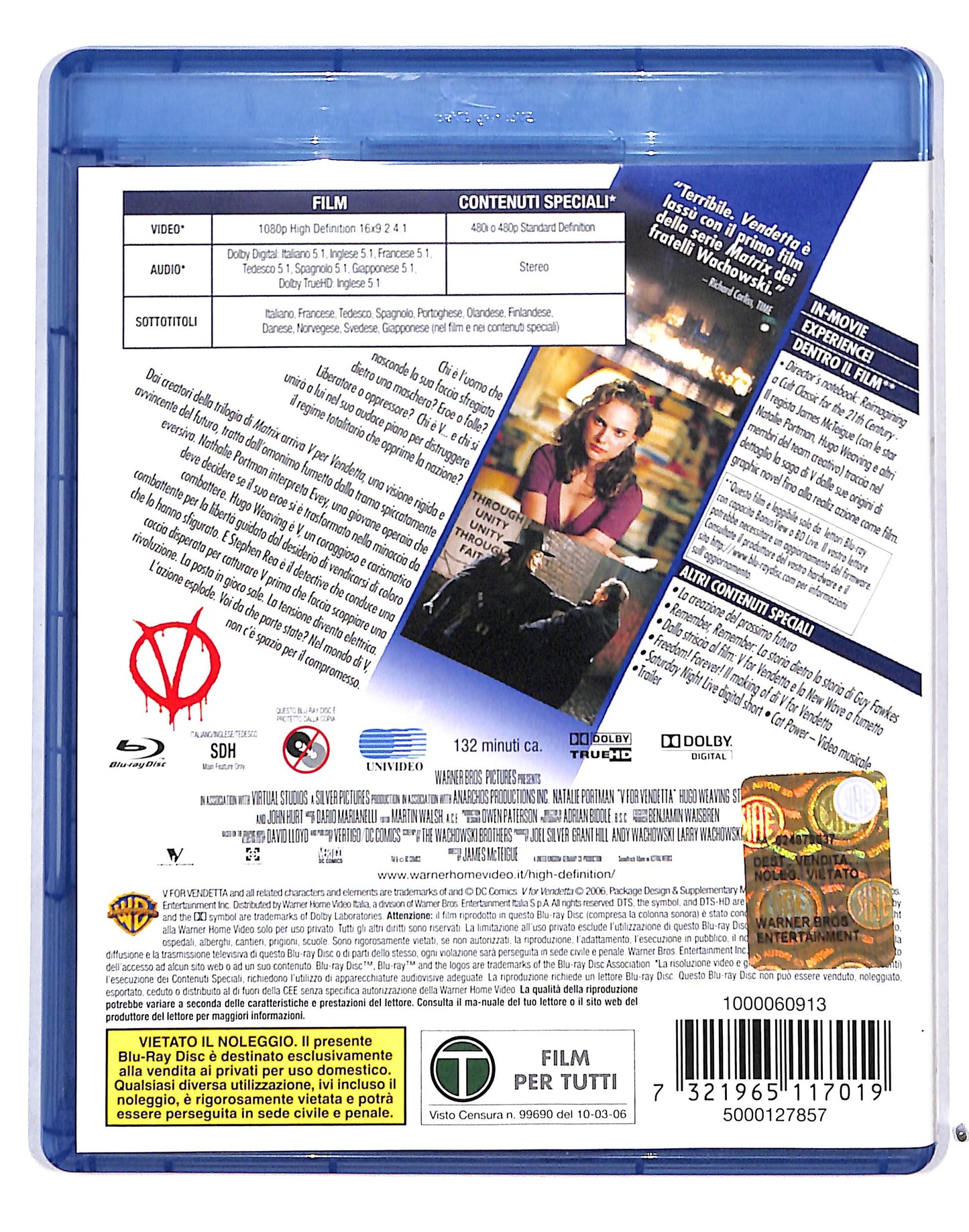 EBOND V Per Vendetta BLURAY BLURAY DB713253