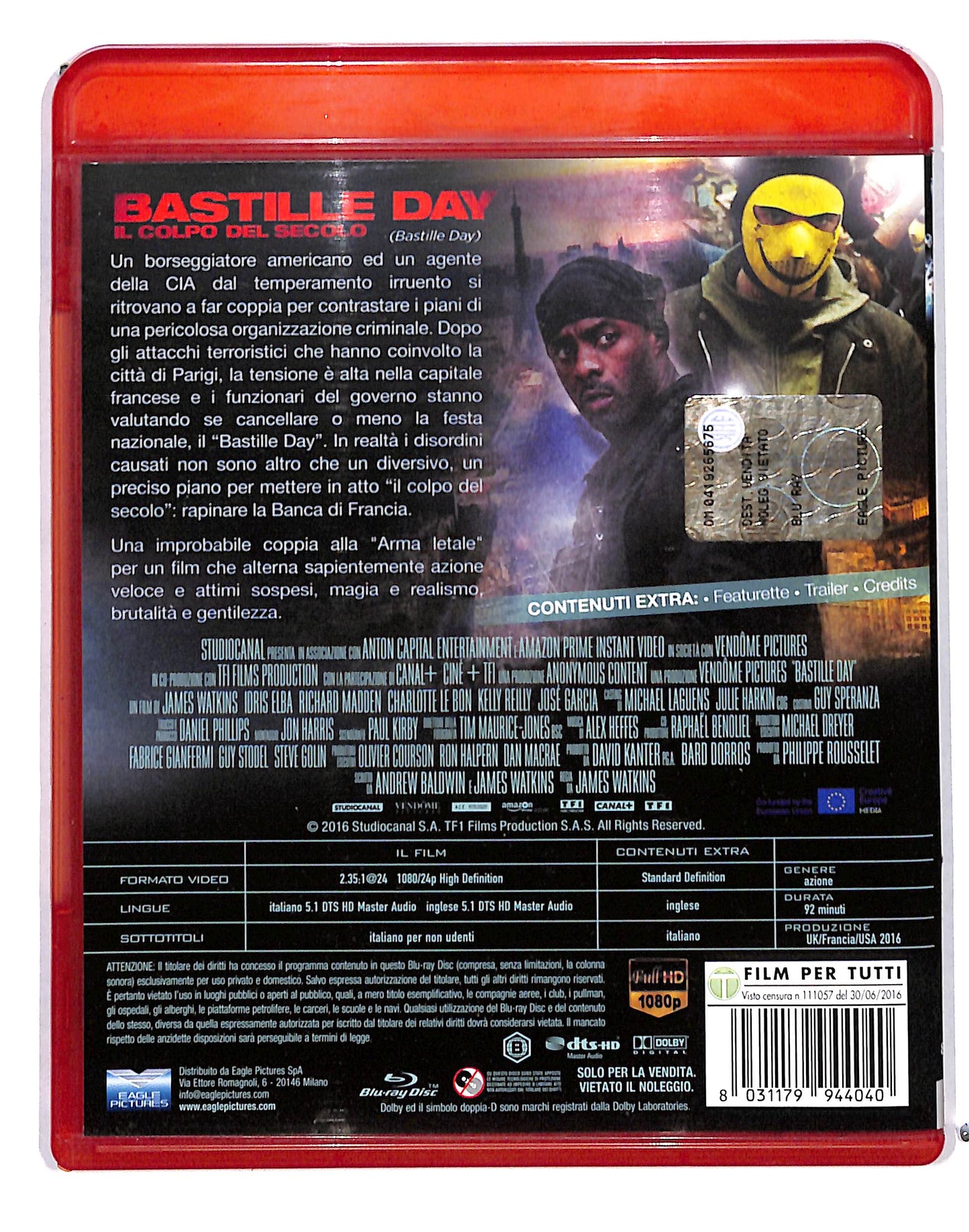 EBOND Bastille Day - Il Colpo Del Secolo BLURAY BLURAY DB713258