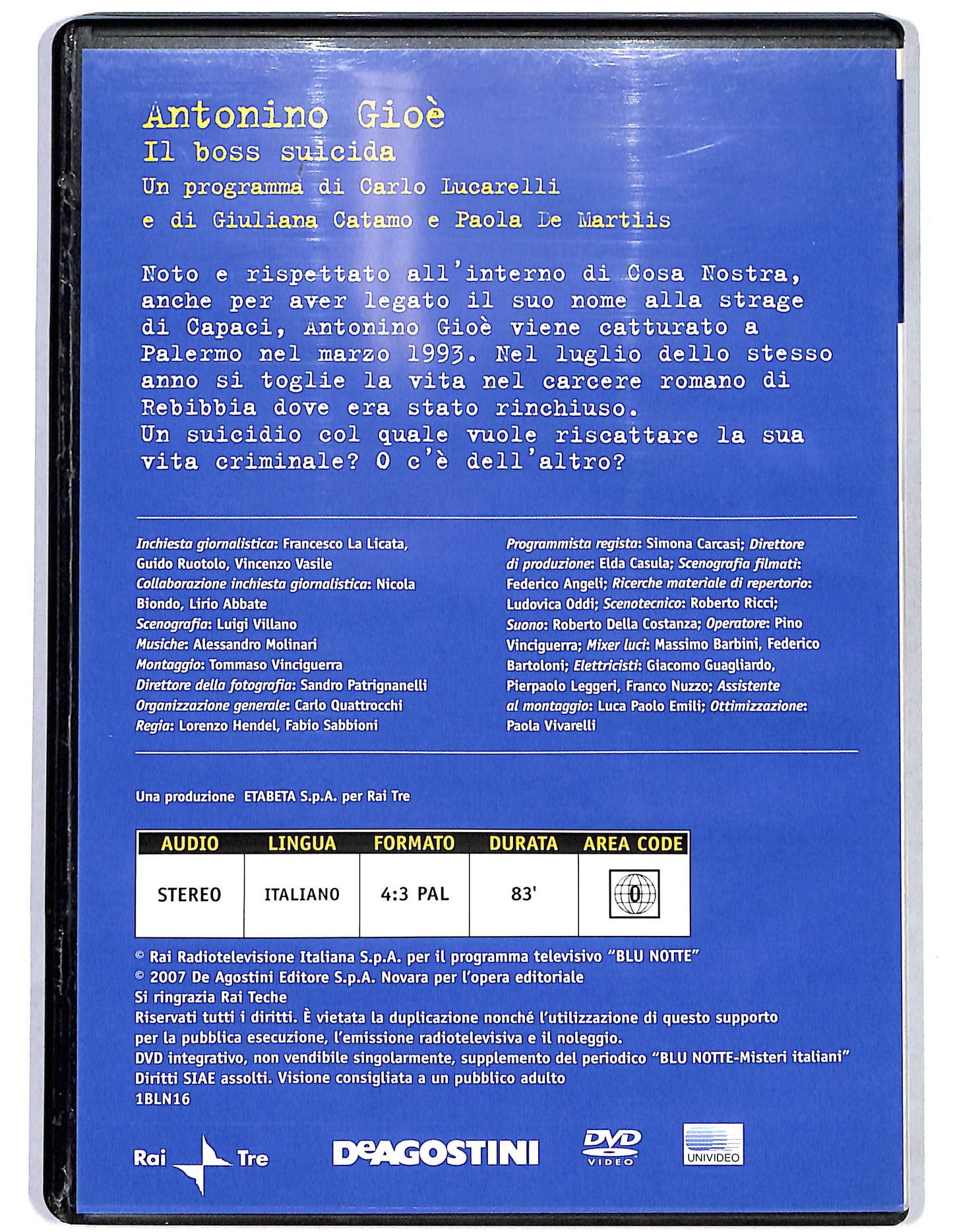 EBOND Antonino Gioe  Il Boss Suicida vol.16 EDITORIALE DVD DB713945