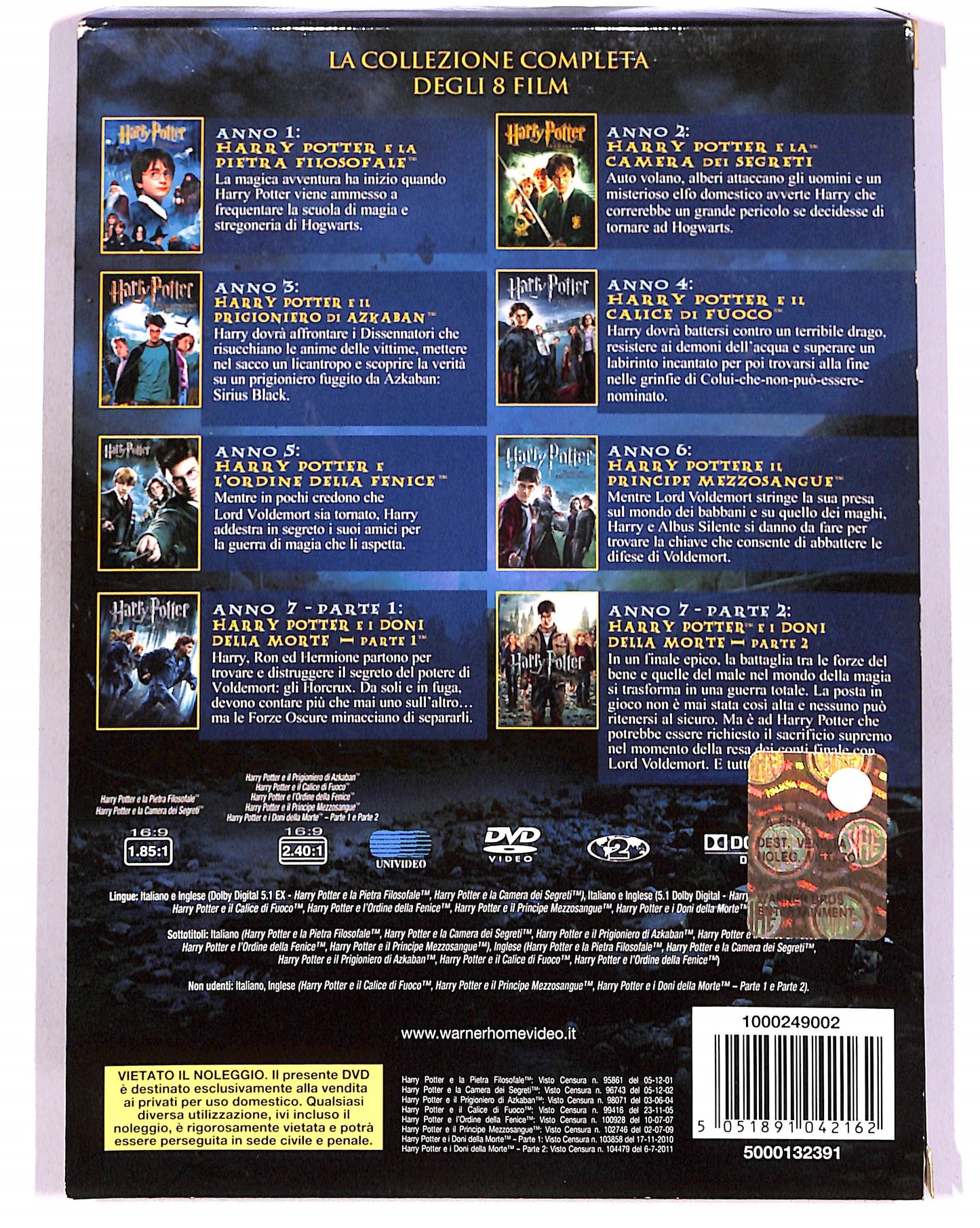 EBOND Harry Potter - La collezione completa degli 8 film COFANETTO DVD DB714240