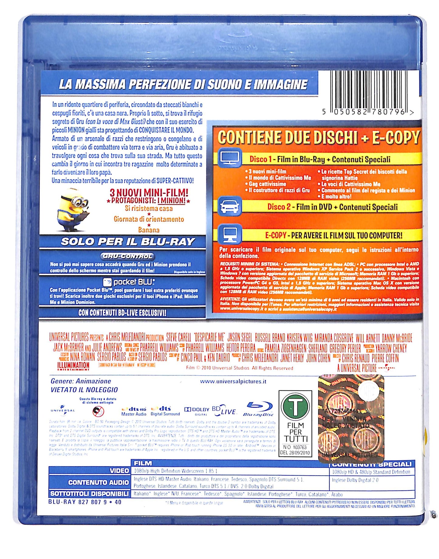 EBOND Cattivissimo me BLURAY + DVD (NO E-COPY) BLURAY DB715116