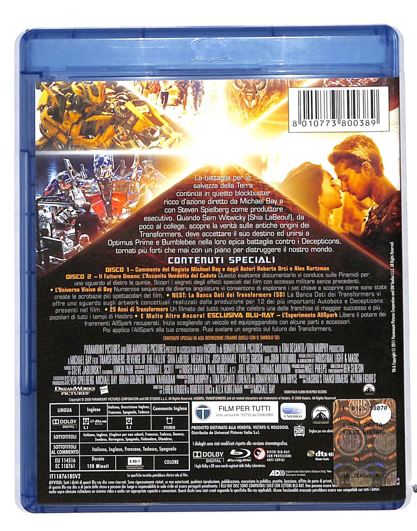 EBOND Transformers La vendetta del caduto Special Edition BLURAY BLURAY DB715143