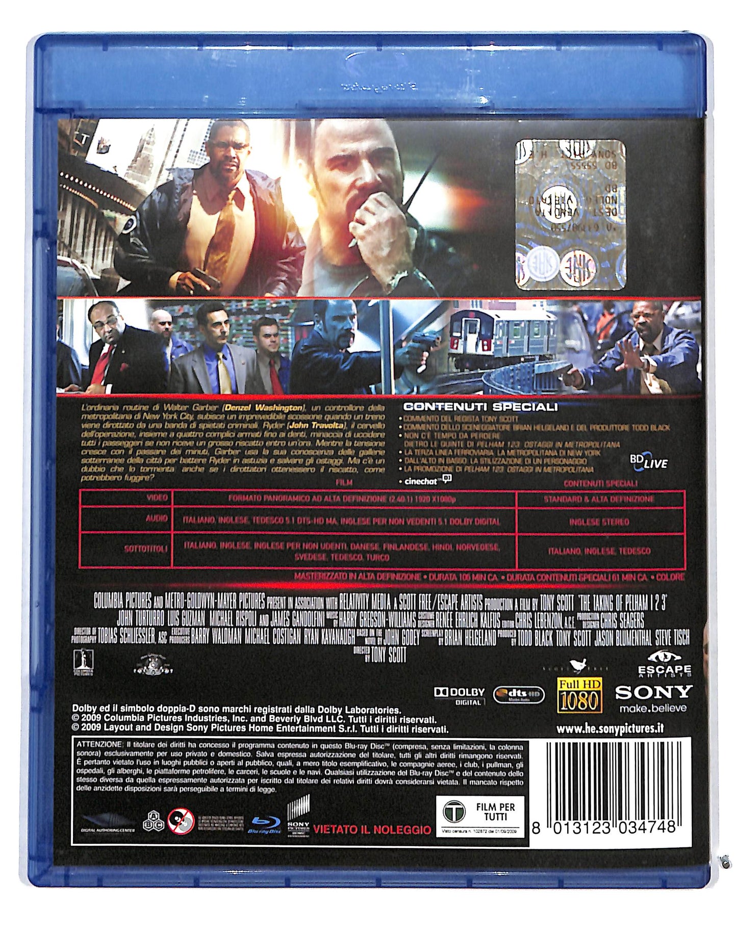 EBOND Pelham 123 - Ostaggi In Metropolitana BLURAY DB715152