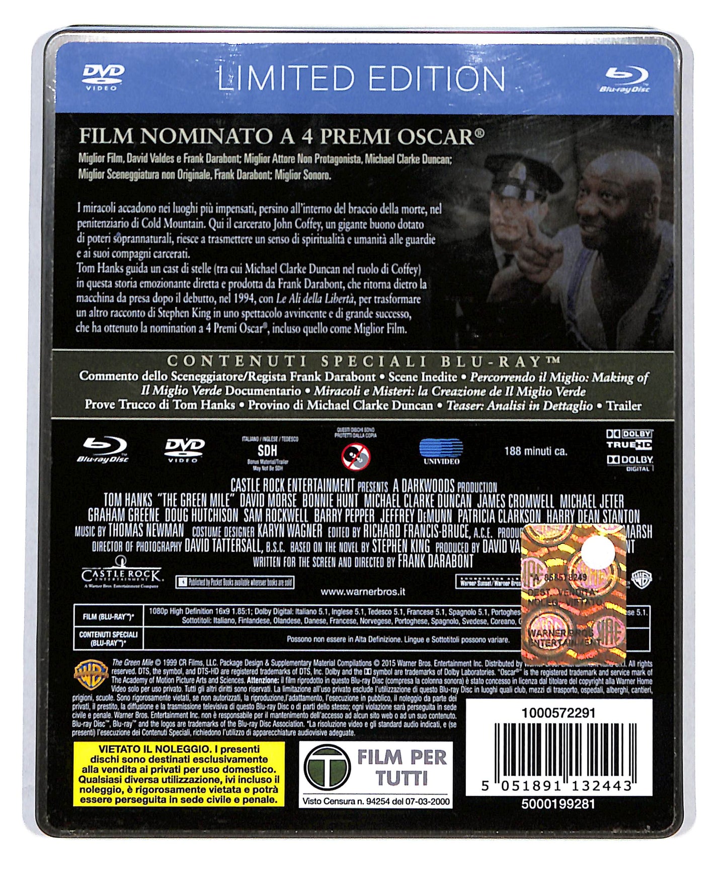EBOND Il Miglio Verde STEELBOOK + DVD BLURAY DB715417