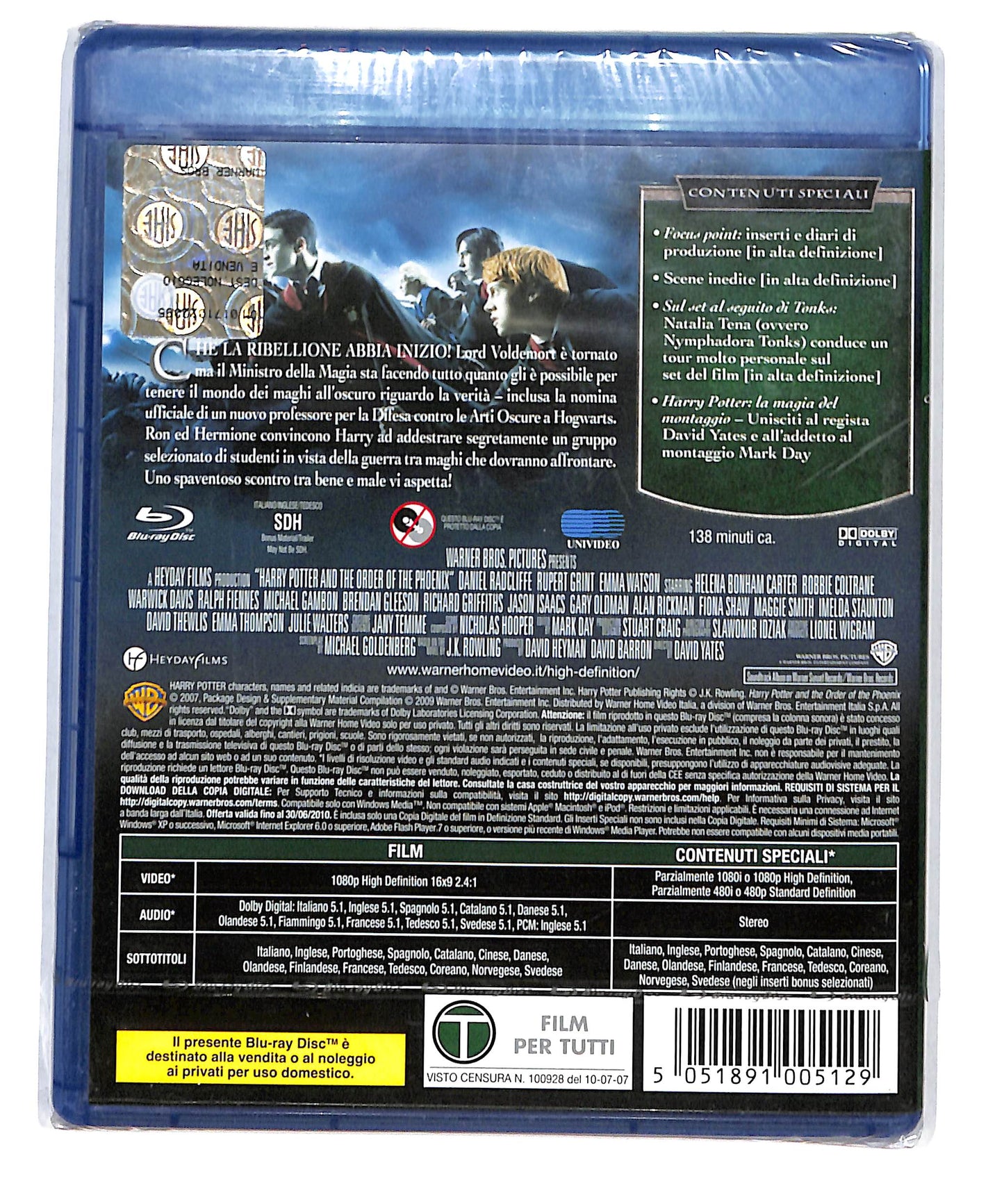 EBOND Harry Potter e l'Ordine della Fenice BLURAY DB715442