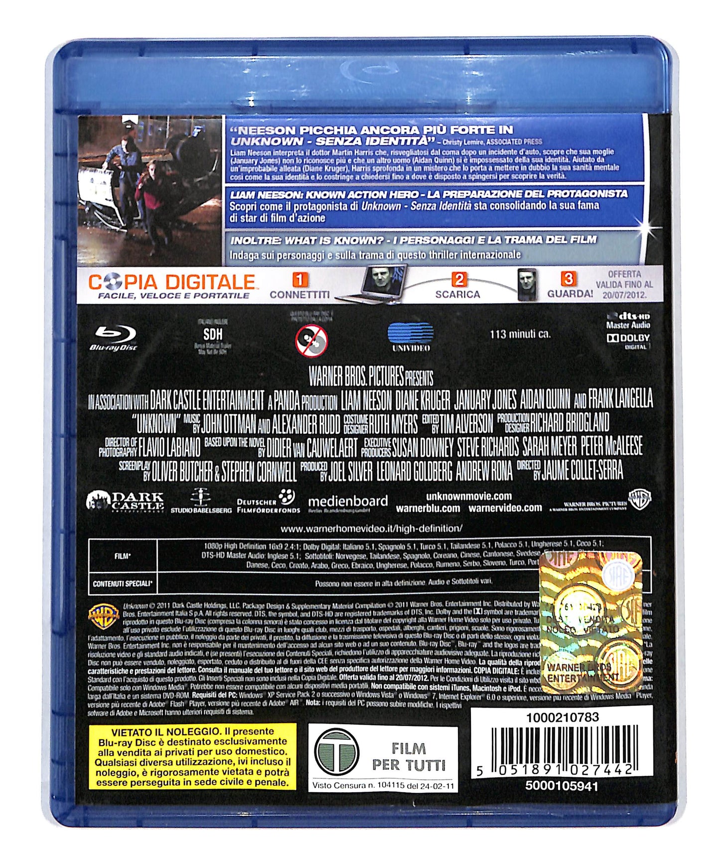 EBOND Unknown - Senza Identita BLURAY DB715461