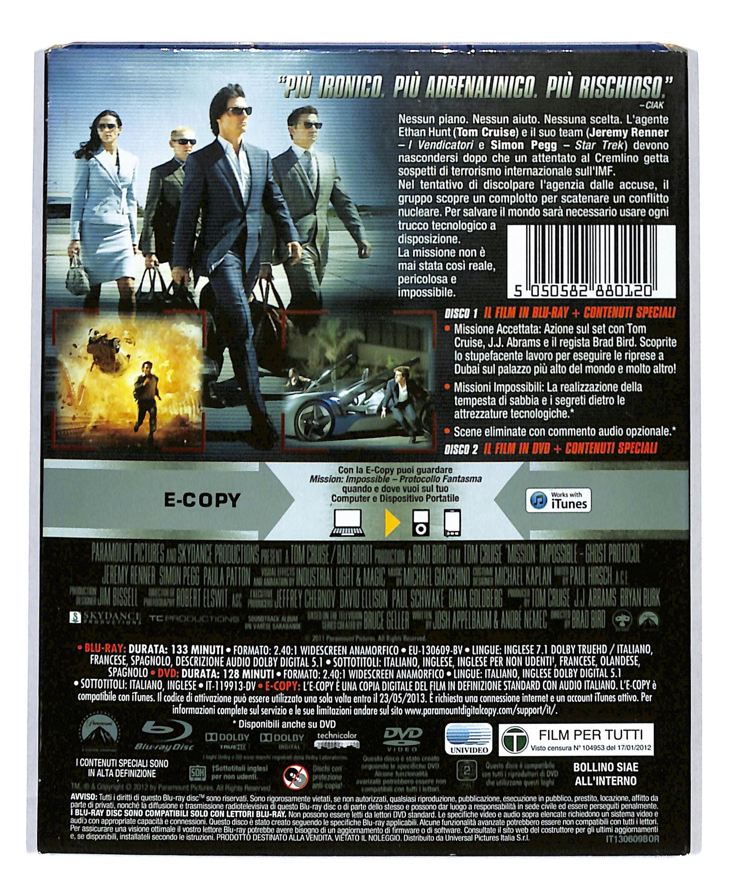 EBOND Mission Impossible Protocollo fantasma+ E-COPY + DVD BLURAY DB715467