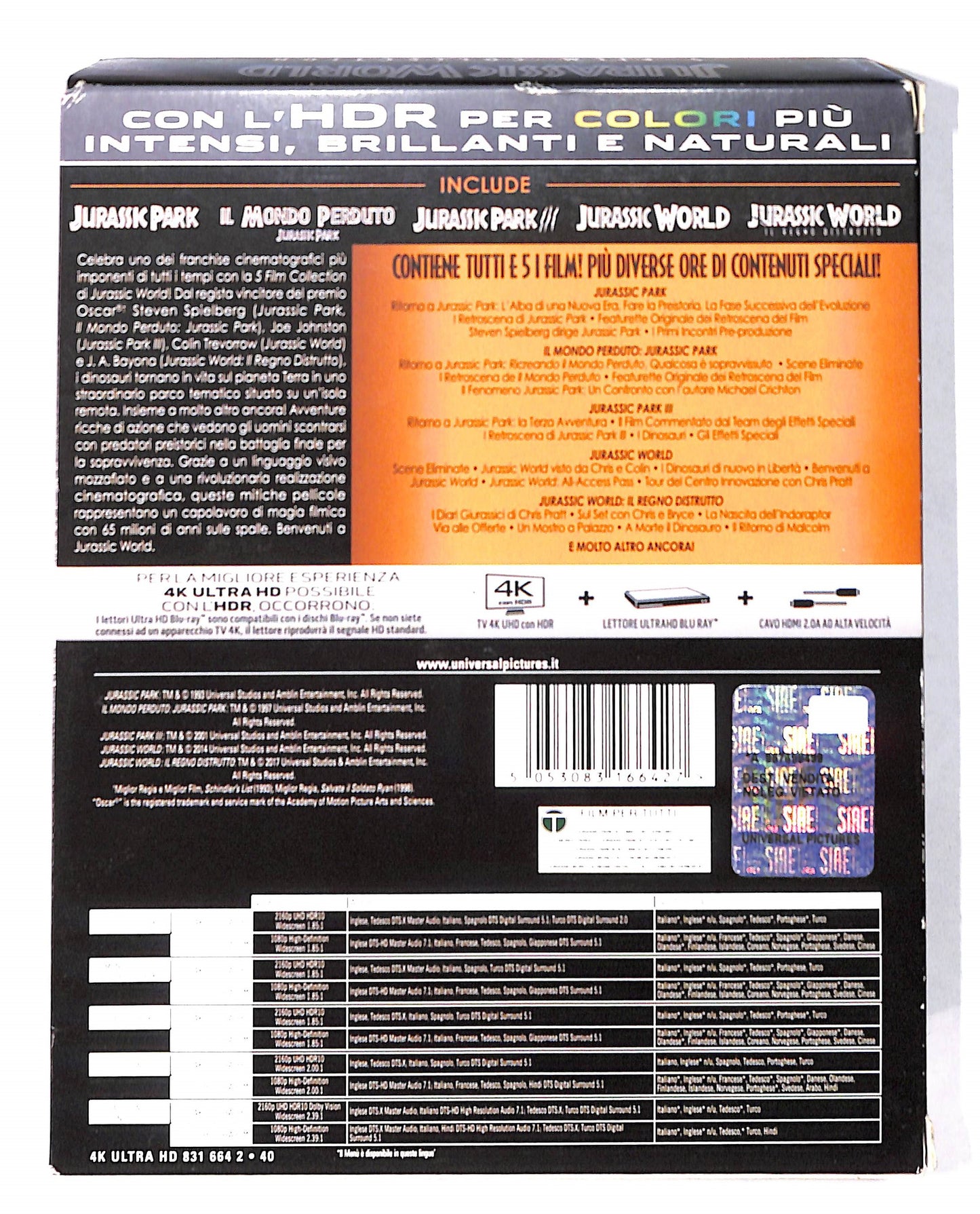 EBOND Jurassic 5 Movie Collection Box 10 4K ULTRA HD + BLURAY BLURAY DB715471