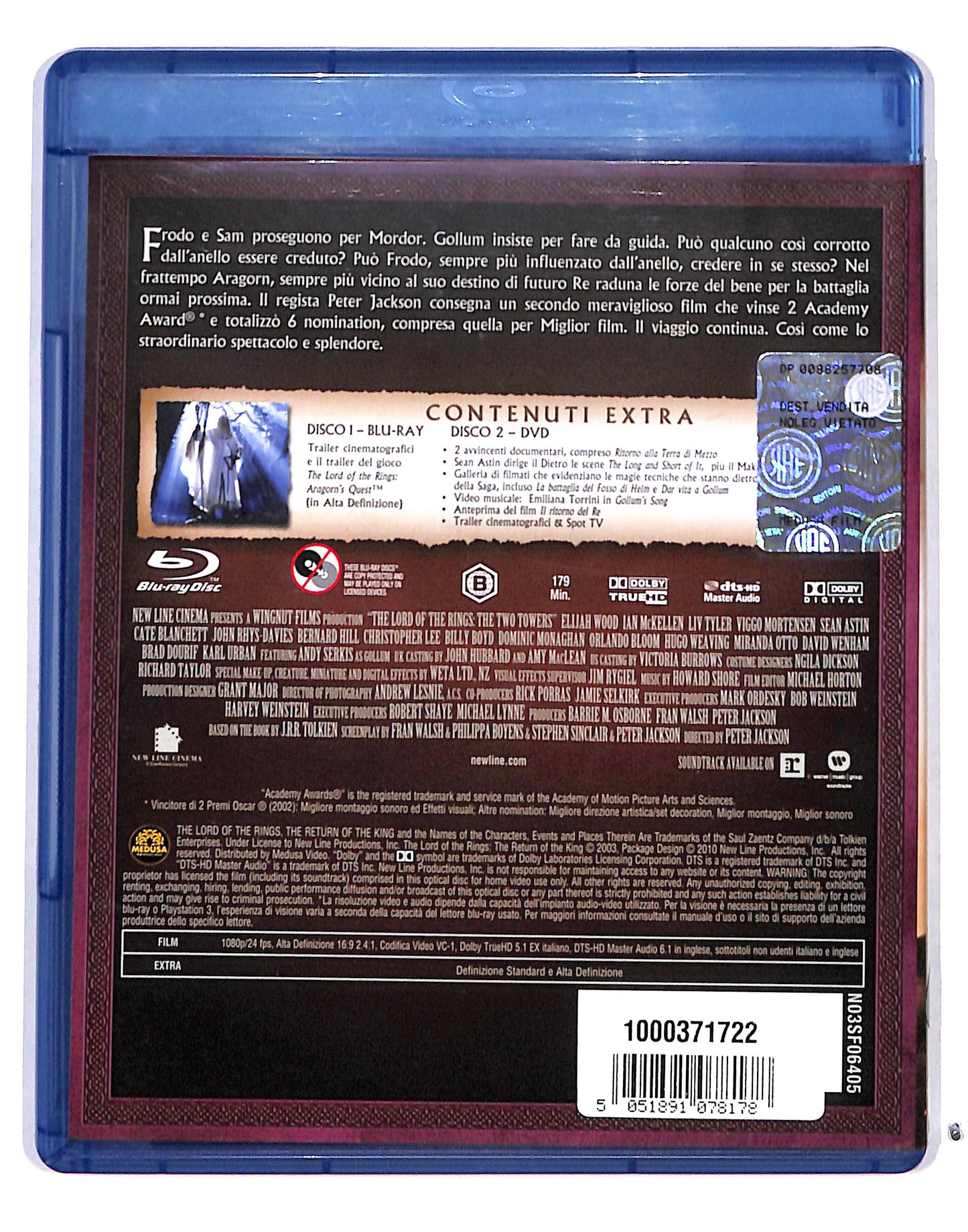EBOND Il Signore degli Anelli le due torri BLURAY BLURAY DB717314