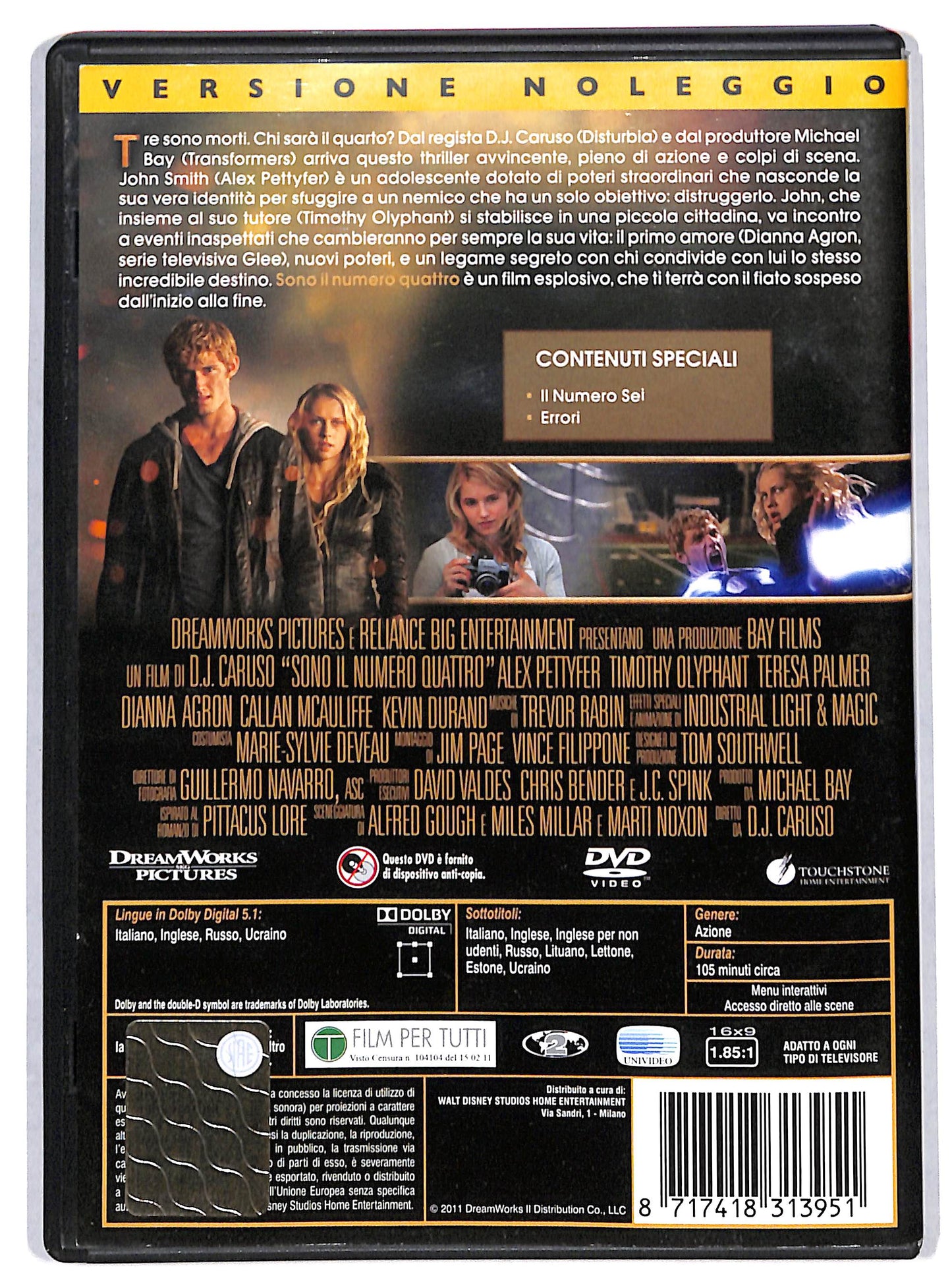 EBOND Sono il Numero Quattro NOLEGGIO DVD DB717419