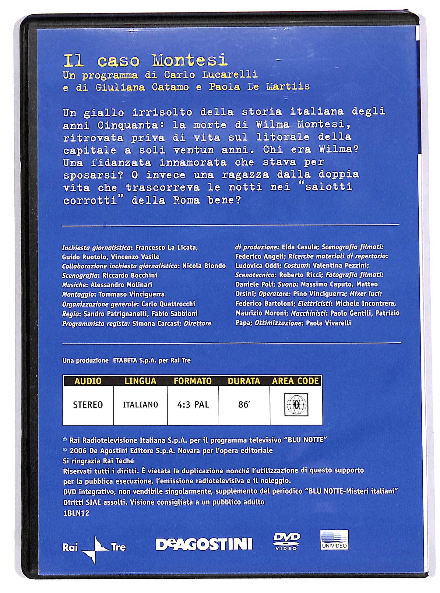 EBOND Blu Notte Misteri Italiani Vol.12 - Il caso Montesi EDITORIALE DVD DB717425