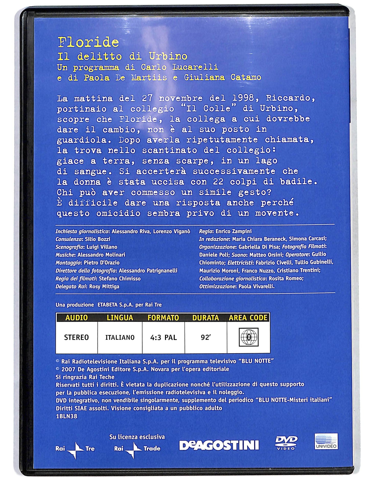 EBOND FLORIDE il delitto di Urbino vul.38 EDITORIALE DVD DB717460