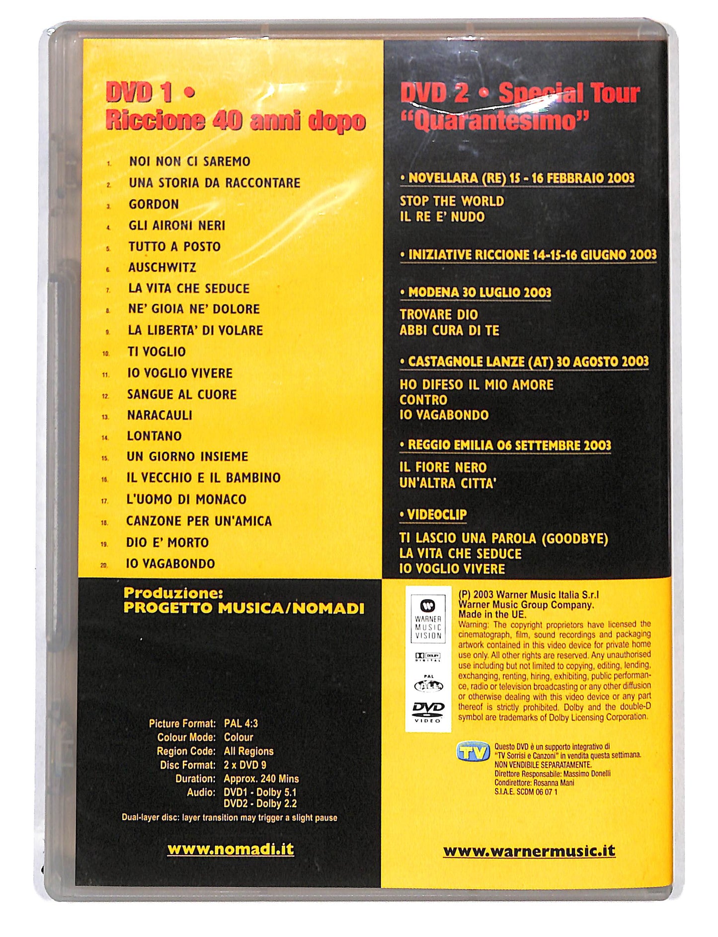 EBOND Nomadi Quaranta EDITORIALE DVD DB717638