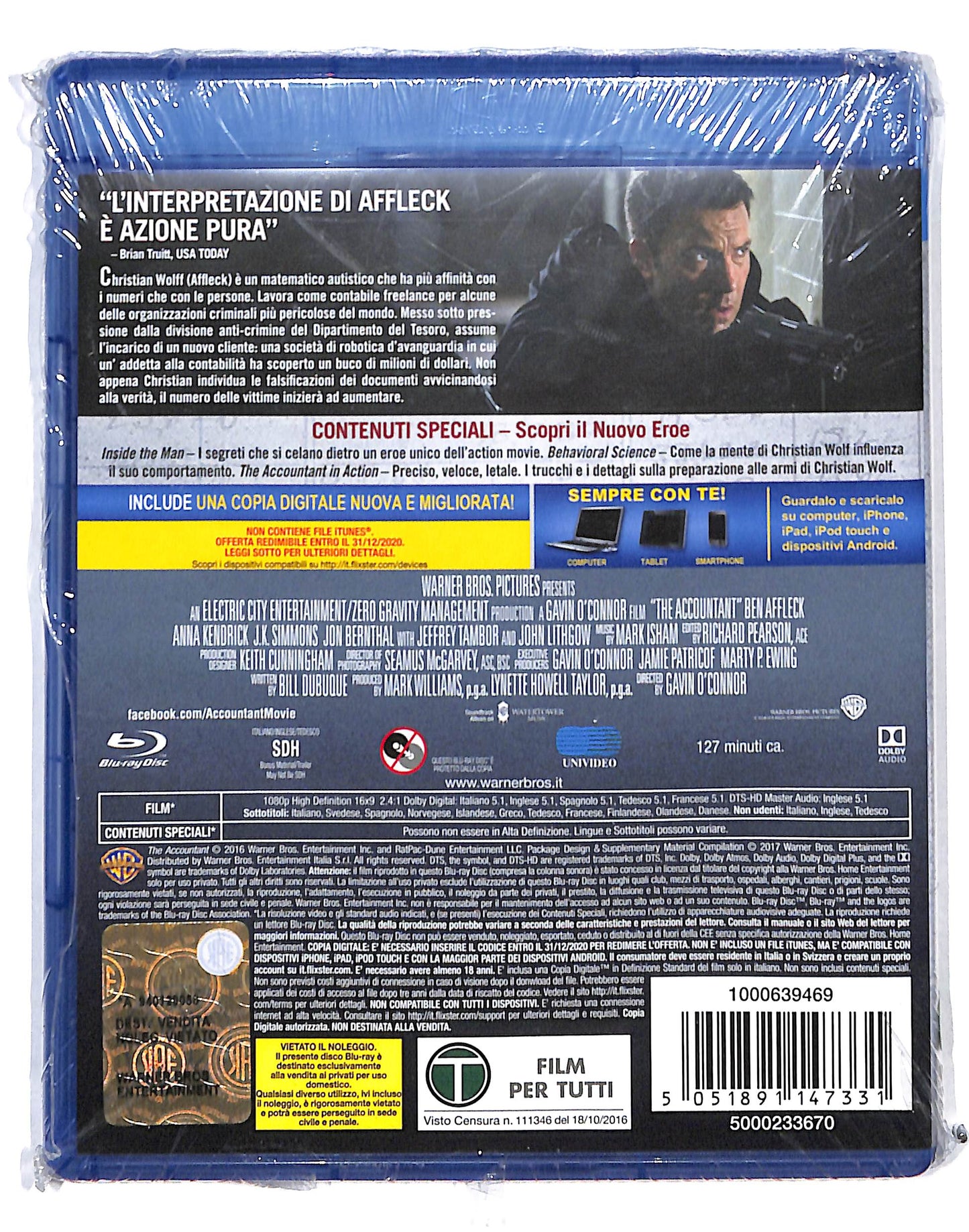 EBOND The Accountant BLURAY + COPIA DIGITALE BLURAY DB718806