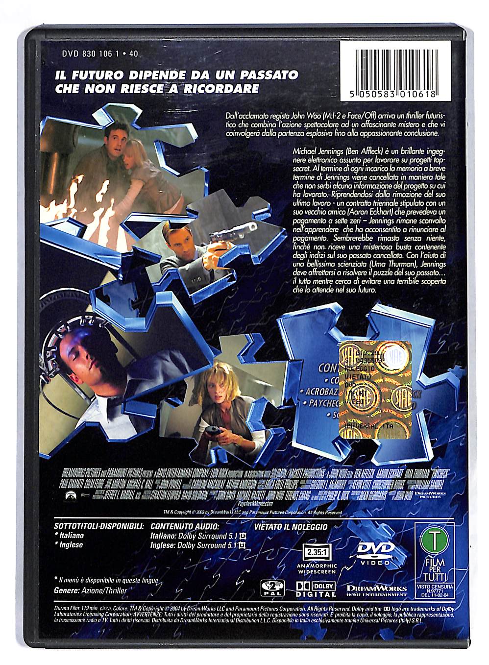 EBOND Paycheck NOLEGGIO DVD DB721117