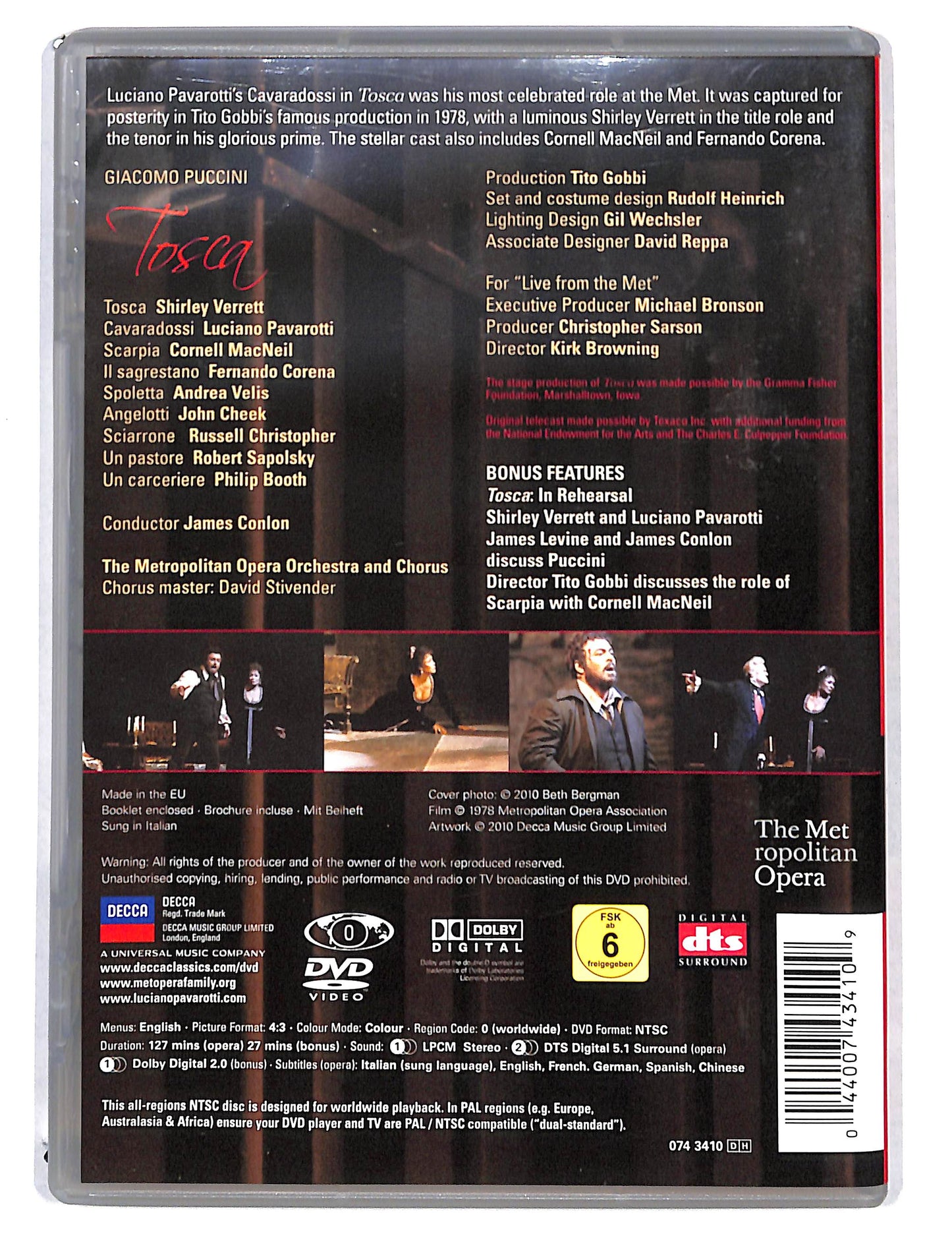EBOND Puccini Tosca - Verrett Pavarotti Macneil DVD DB723163