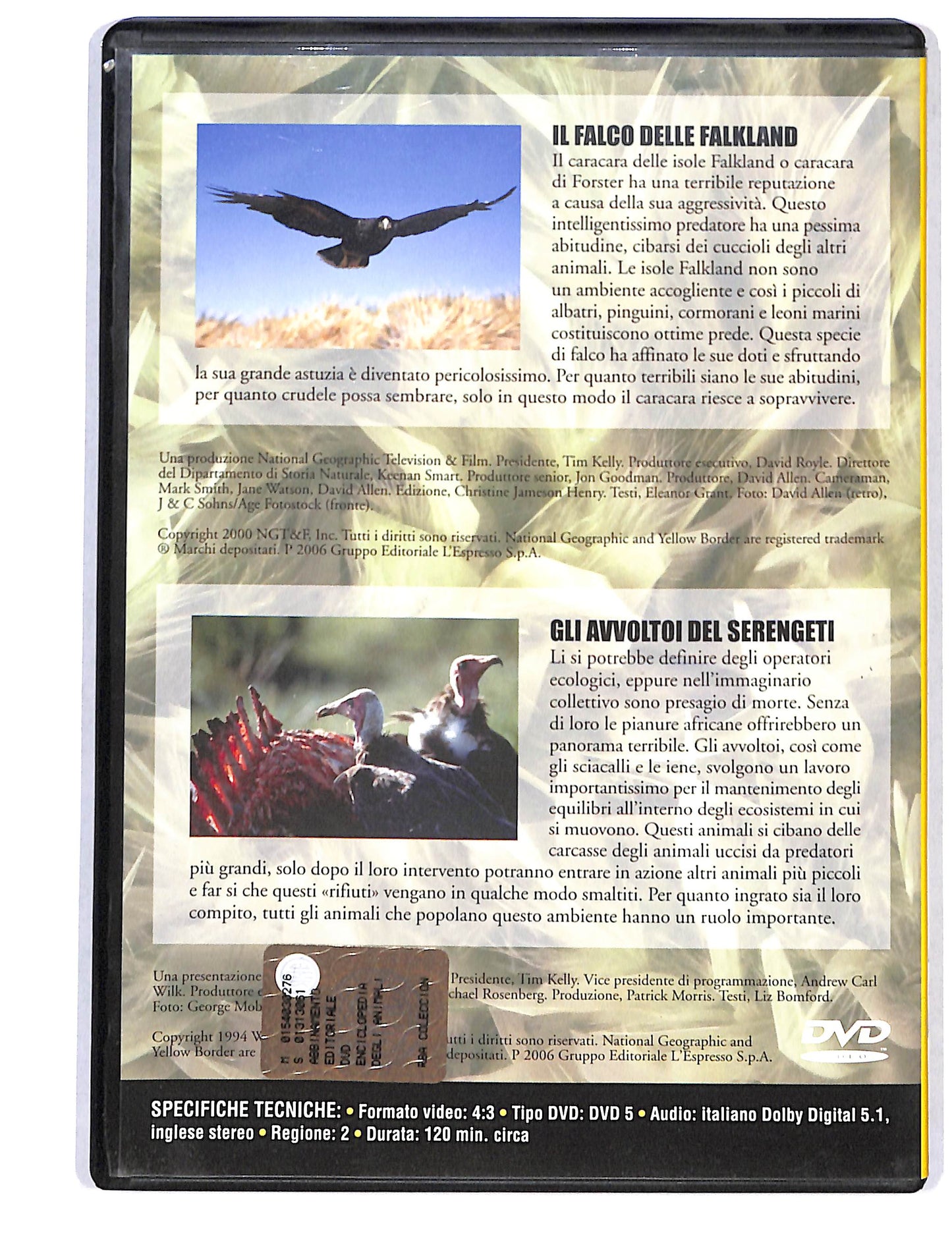 EBOND Il Falco delle Falkland gli avvoltoi del serengeti EDITORIALE DVD DB723848