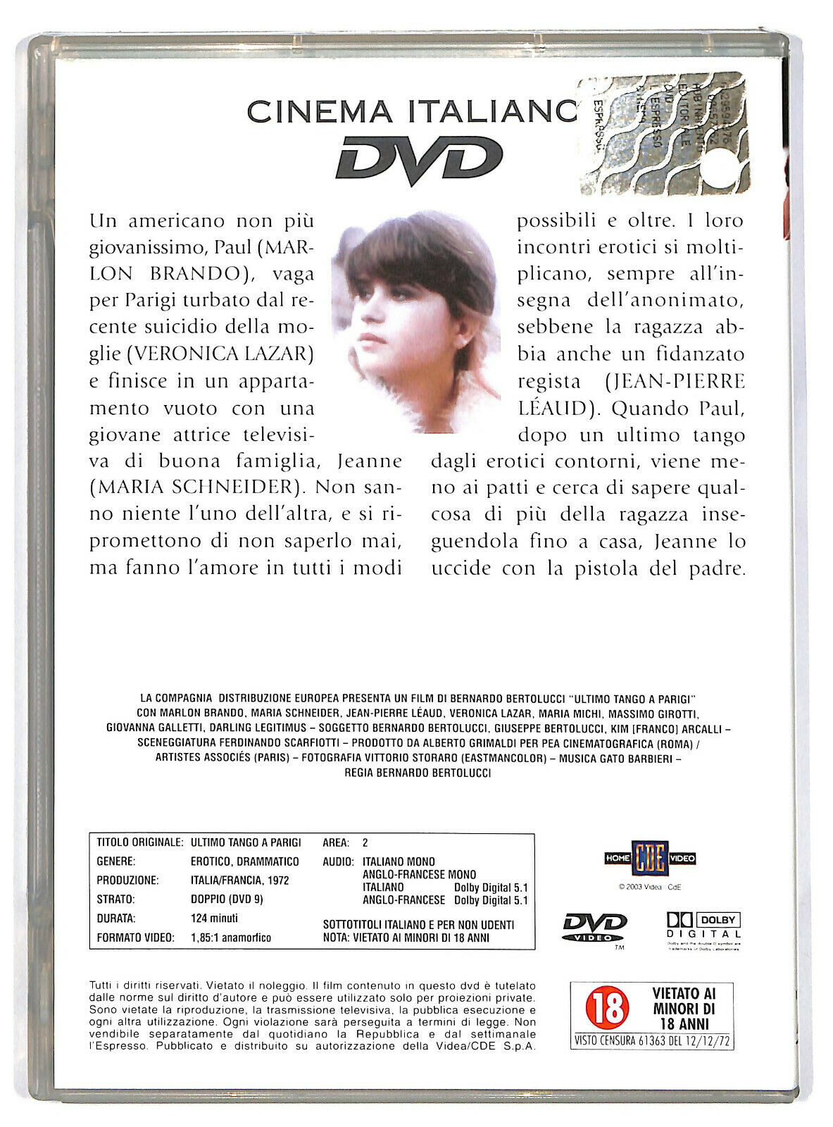EBOND Ultimo Tango a Parigi Editoriale DVD DB724454