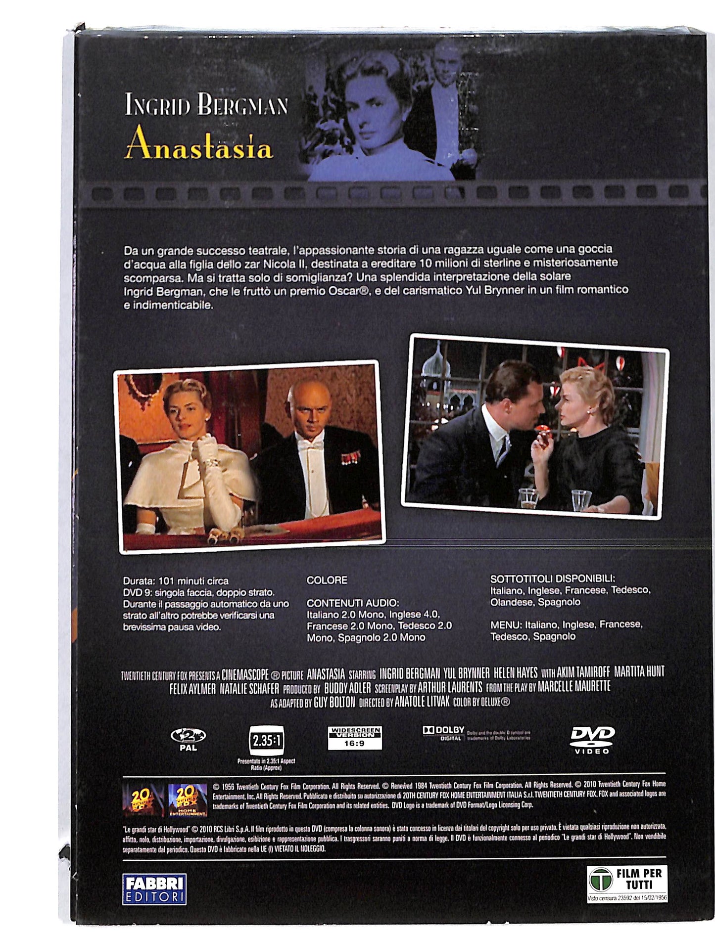 EBOND Le Grandi star di Hollywood - Anastasia EDITORIALE DVD DB725420