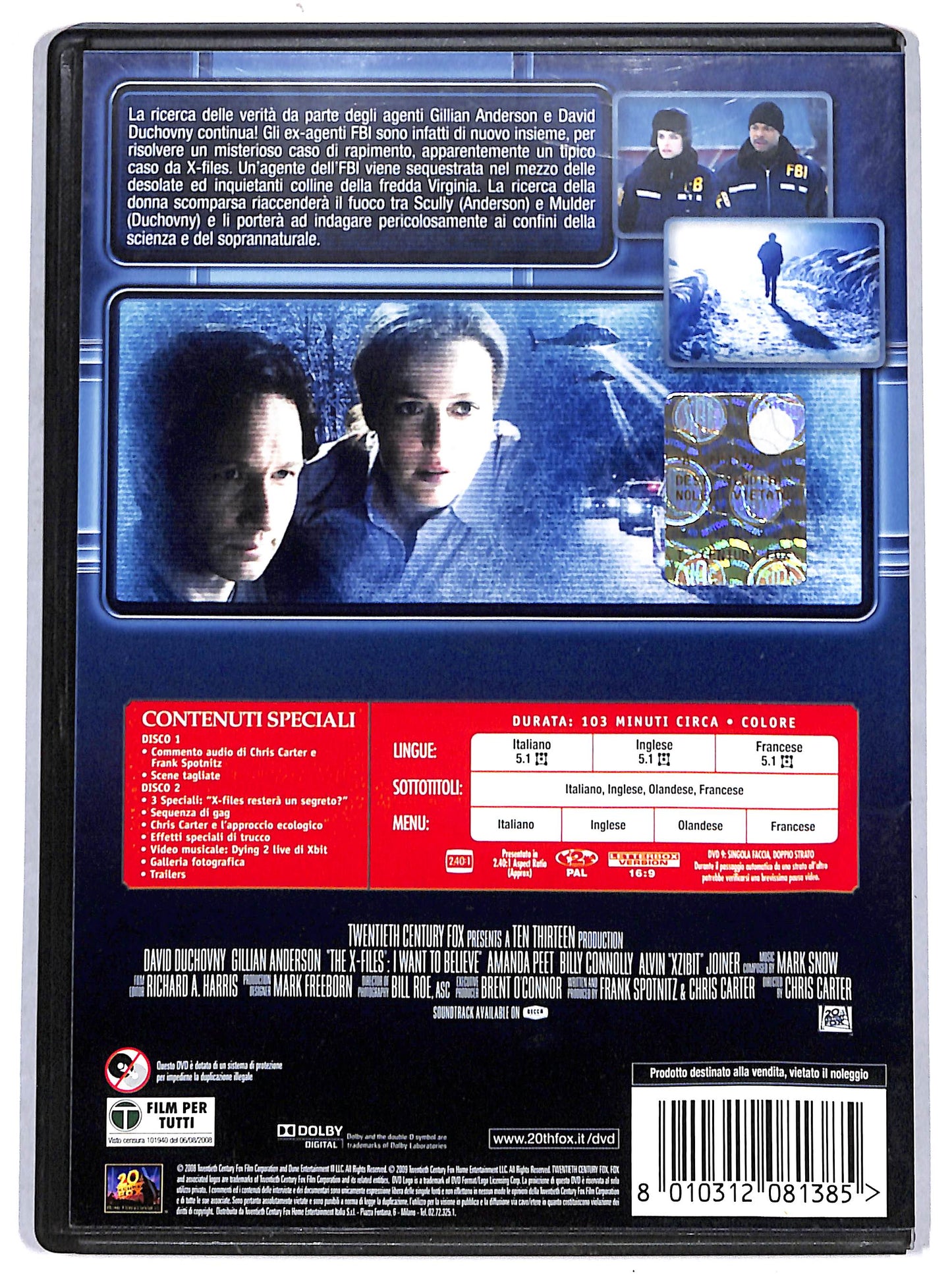 EBOND X files - voglio crederci DVD DB727862
