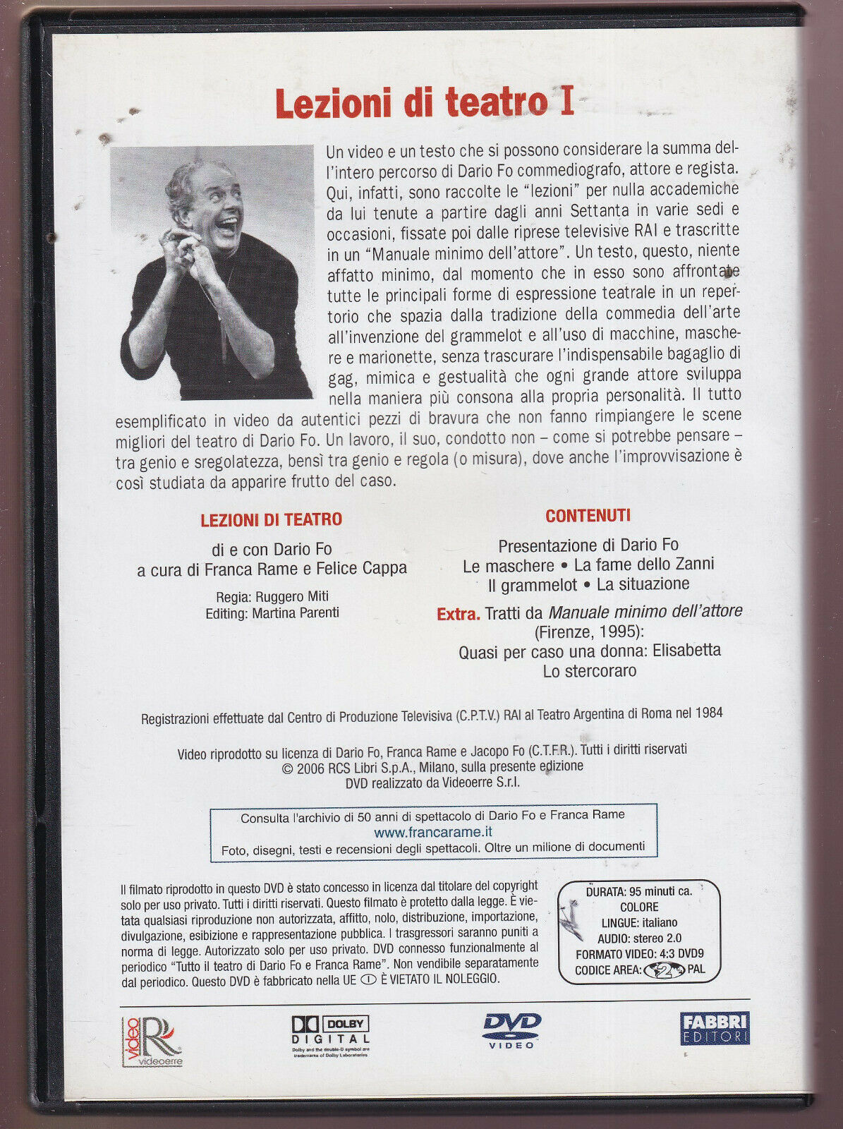 EBOND Dario Fo e Franca Rame:lezione Di Teatro Parte 1 DVD DB727918