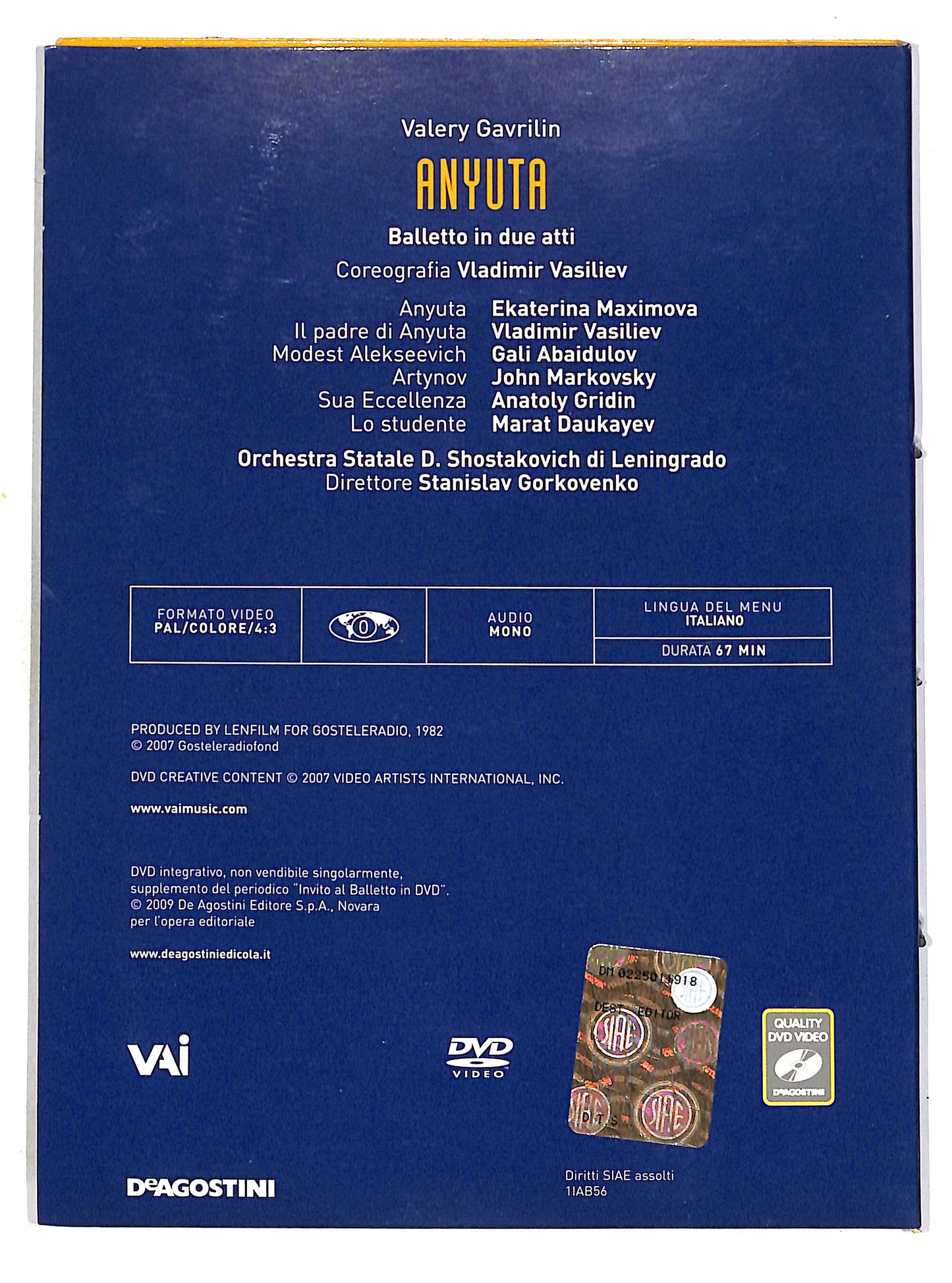 EBOND Invito al balletto 56 - Anyuta EDITORIALE DIGIPACK DVD DB729912