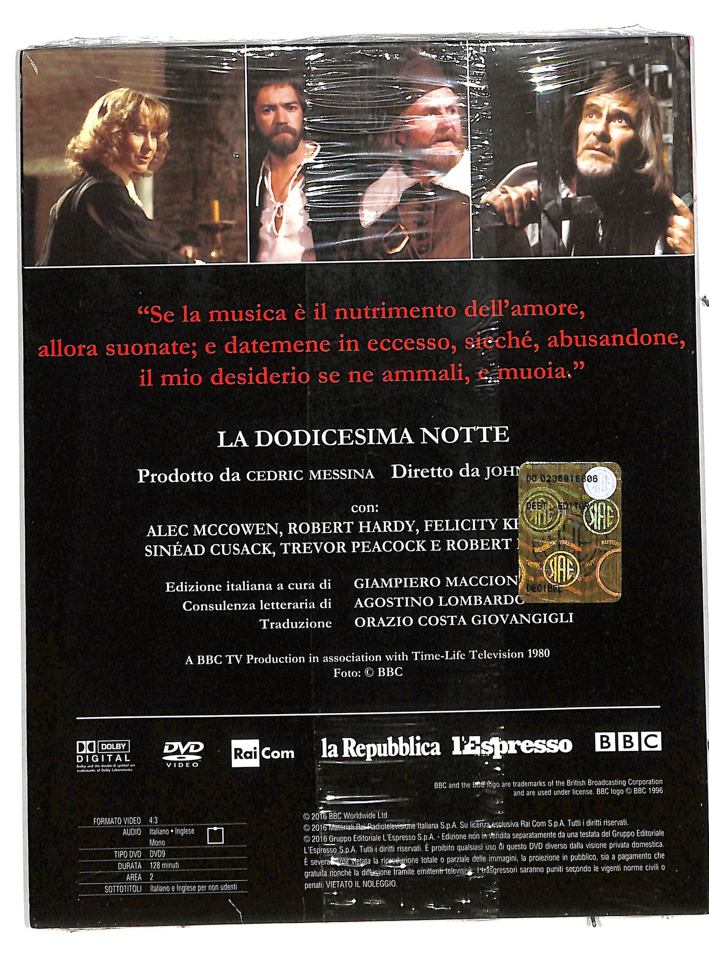 EBOND Shakespeare coll.10 - La dodicesima notte DIGIPACK EDITORIALE DVD DB730108
