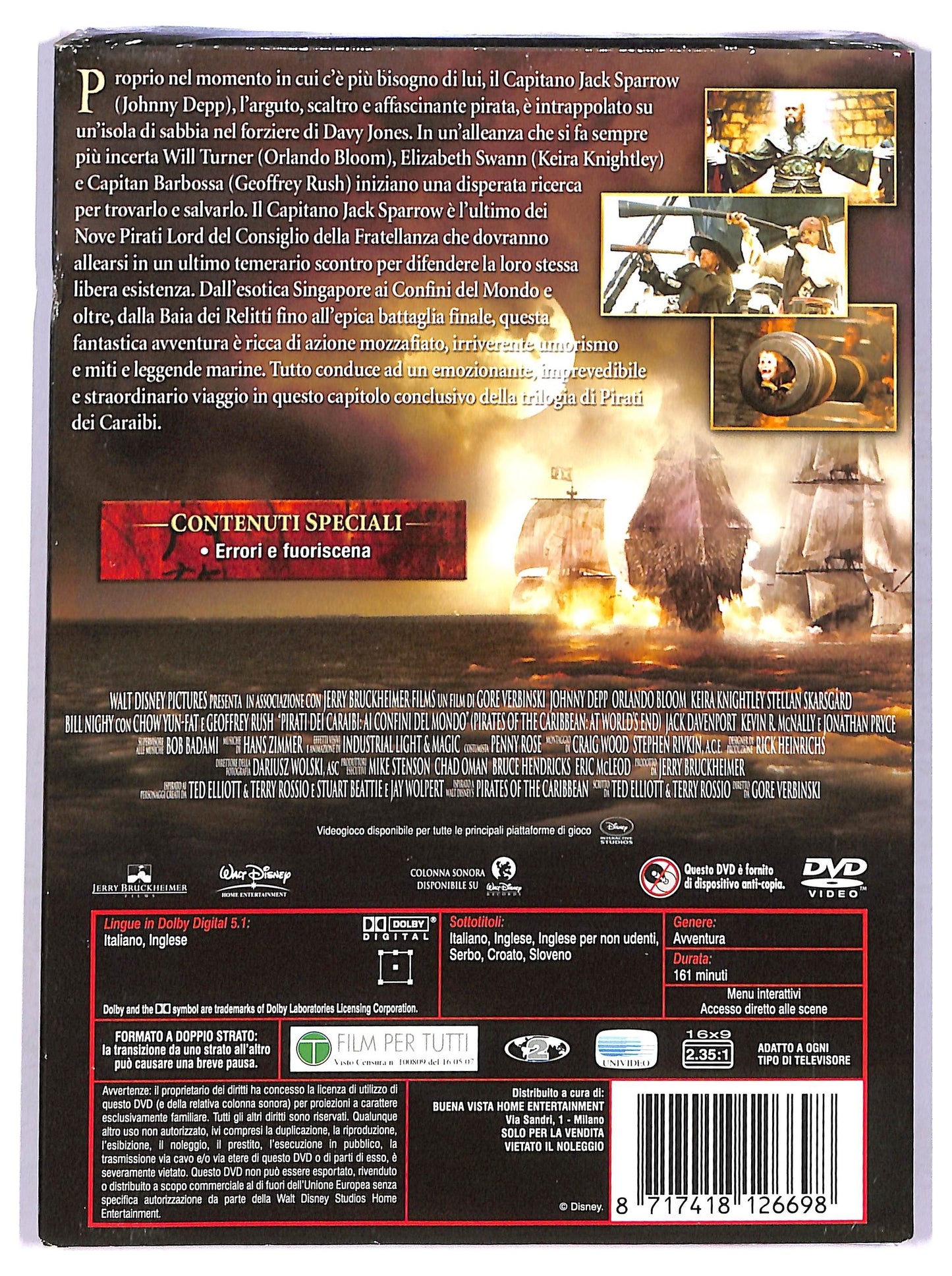 EBOND Pirati dei Caraibi - Ai confini del mondo SLIPCASE SLIM DVD DB730360