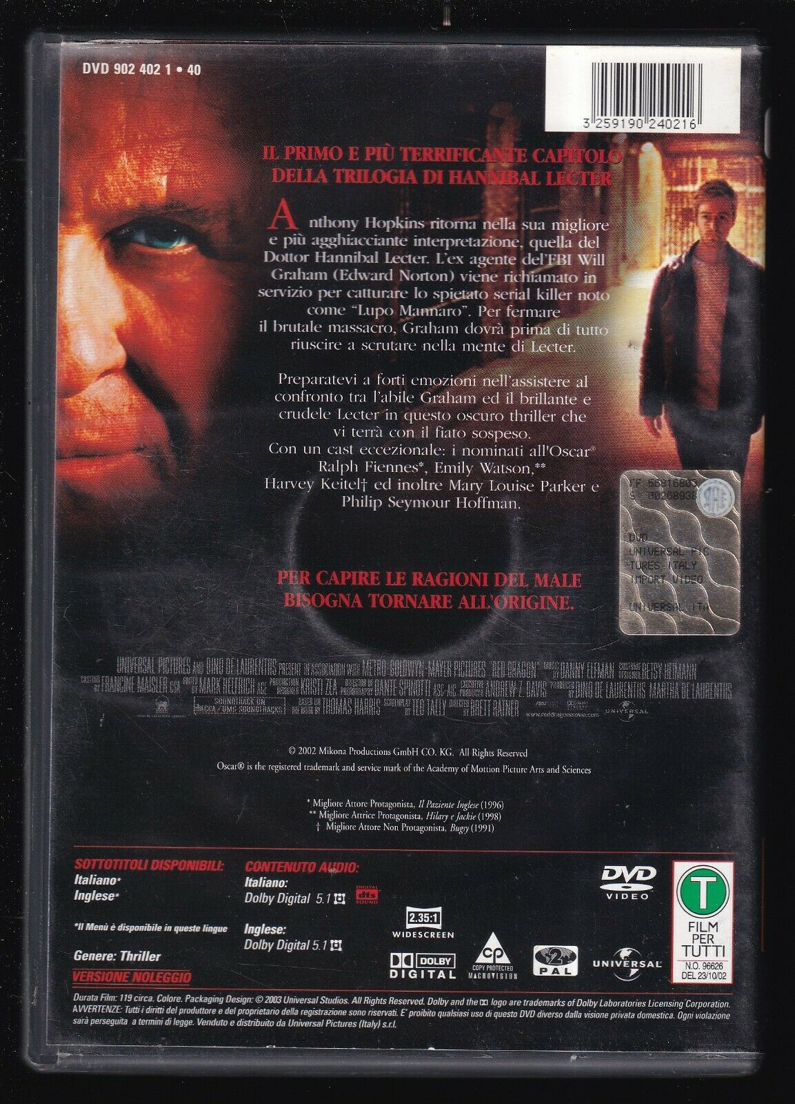 EBOND Red Dragon Ex Noleggio DVD DB732650