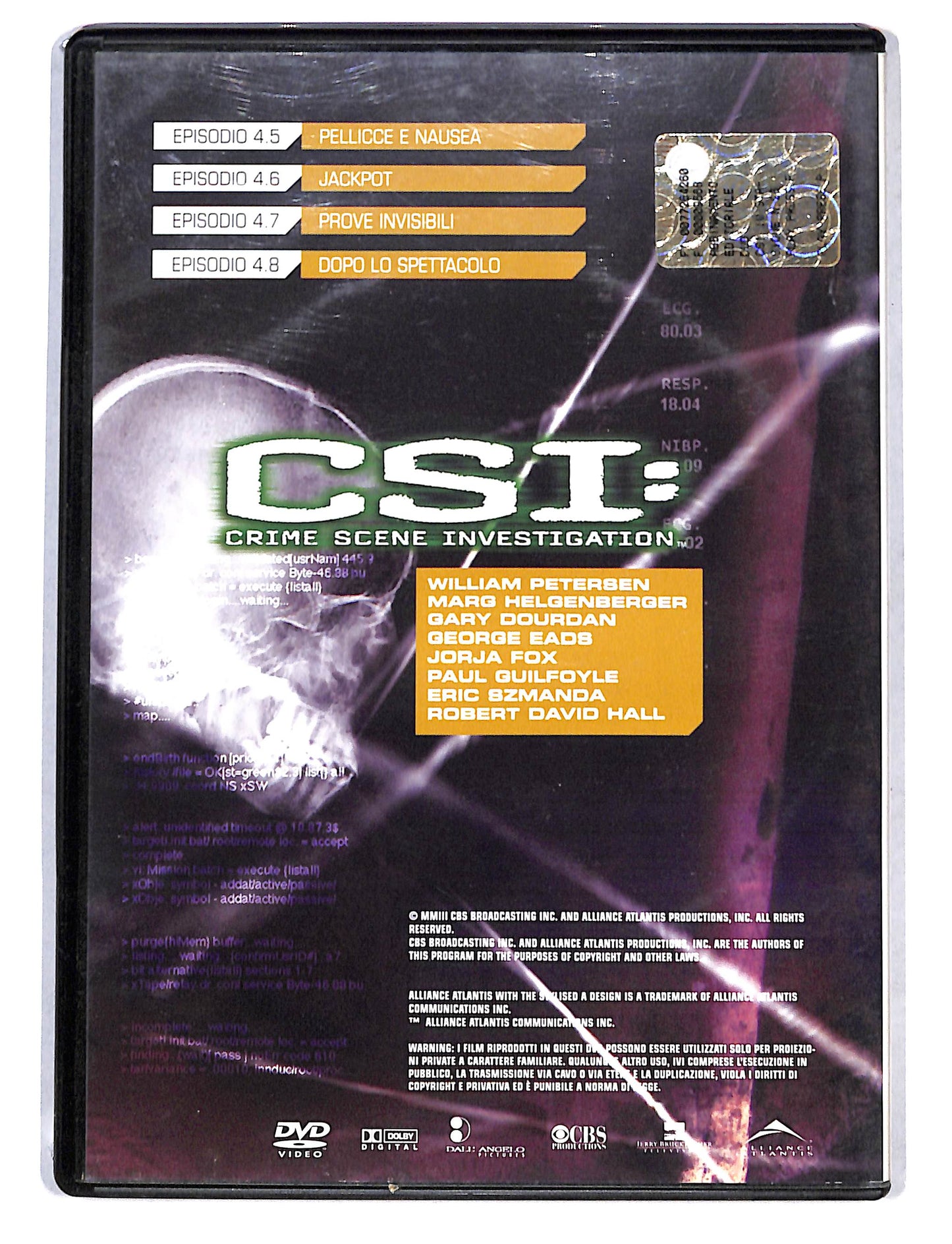 EBOND CSI quarta stagione disco 2 episodi 4.5 - 4.8 DVD DB736151