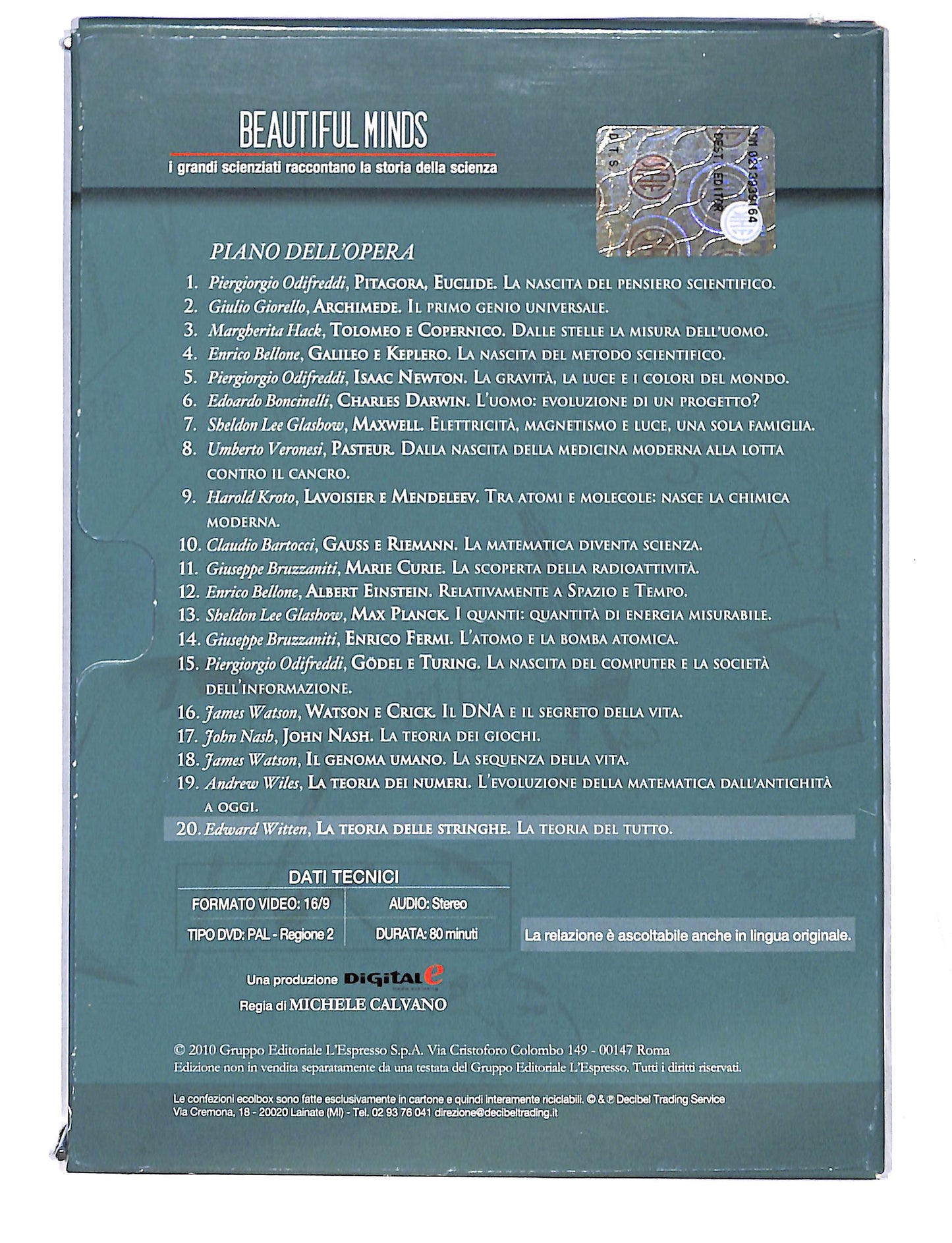 EBOND Beautiful Minds vol.20 la teoria delle stringhe EDITORIALE DVD DB736633