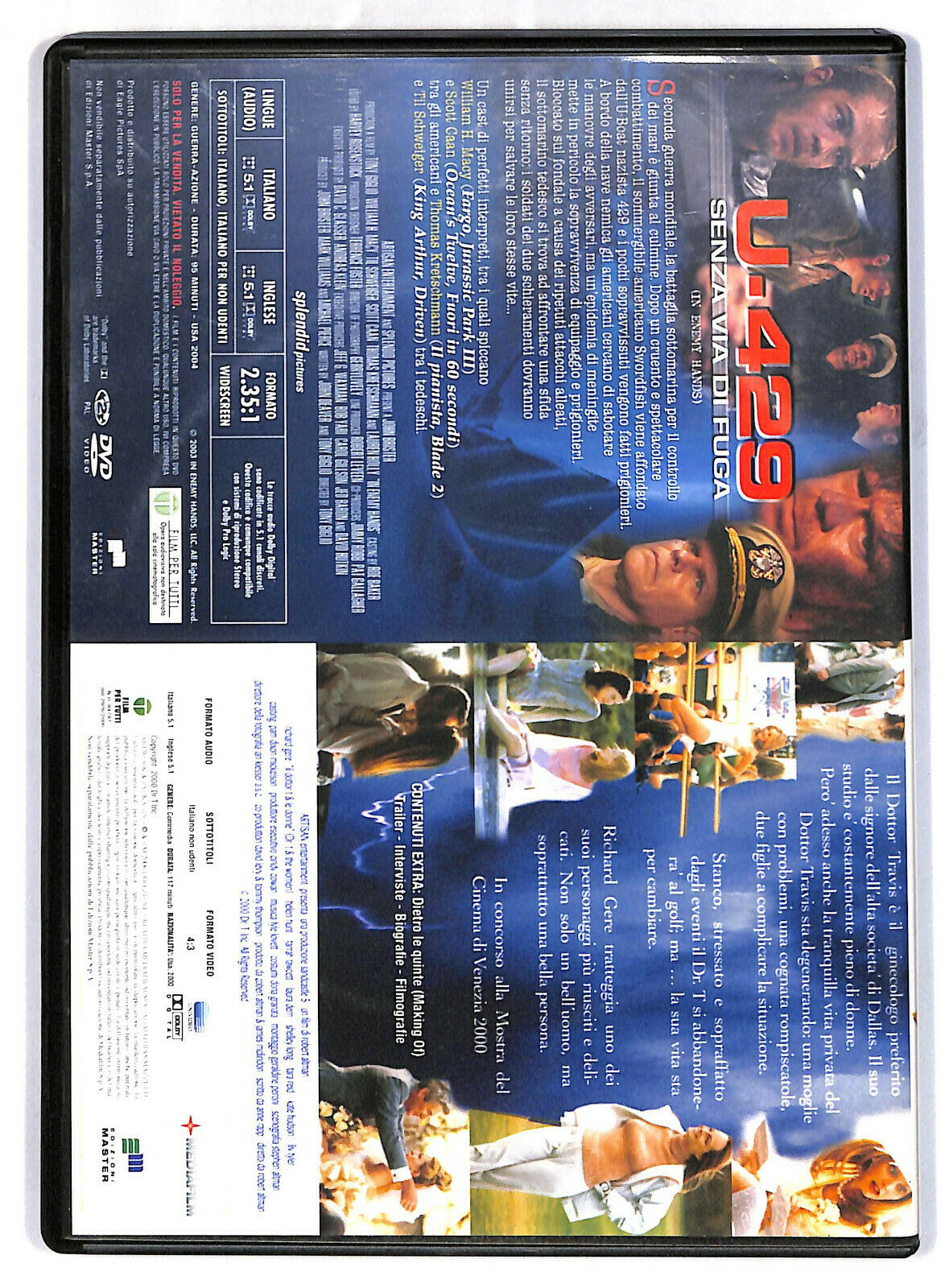 EBOND Il Dottor T e Le Donne - U-429 Senza Via Di Fuga EDITORIALE DVD DB740146