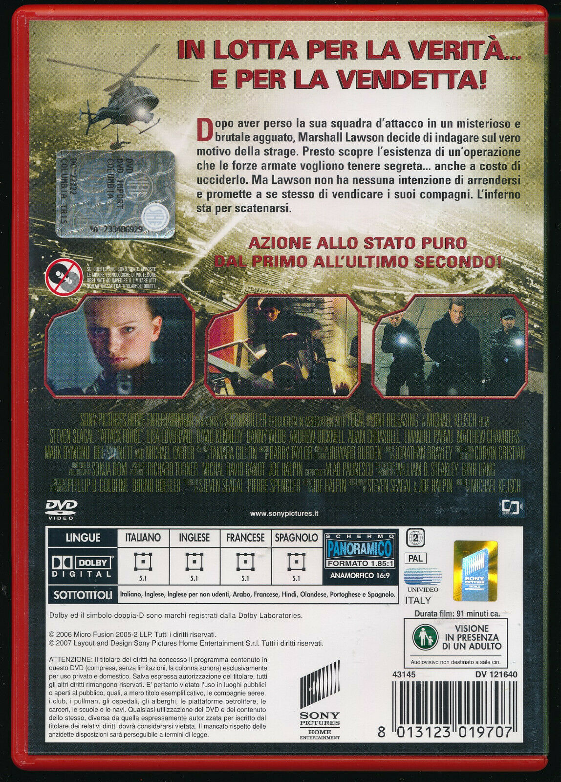EBOND Attack Force - La Morte Negli Occhi Ex Noleggio DVD DB741136