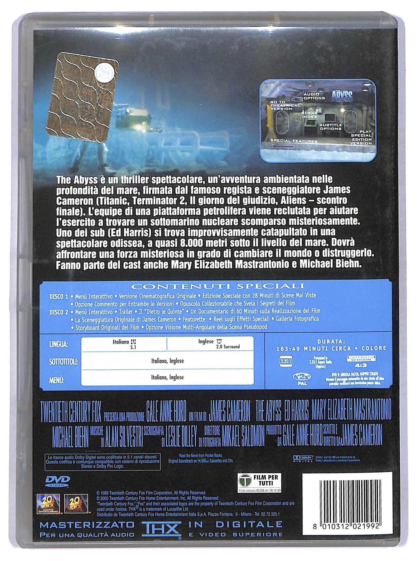 EBOND The Abyss EDIZIONE SPECIALE 2 dischi NOLEGGIO DVD DB741413