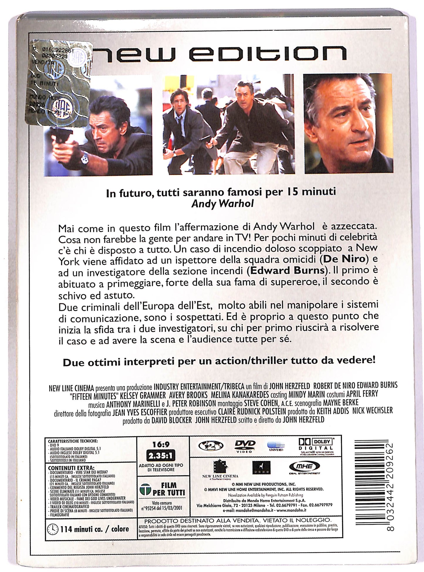 EBOND 15 minuti - Follia Omicida a New York SLIPCASE DVD DB741447