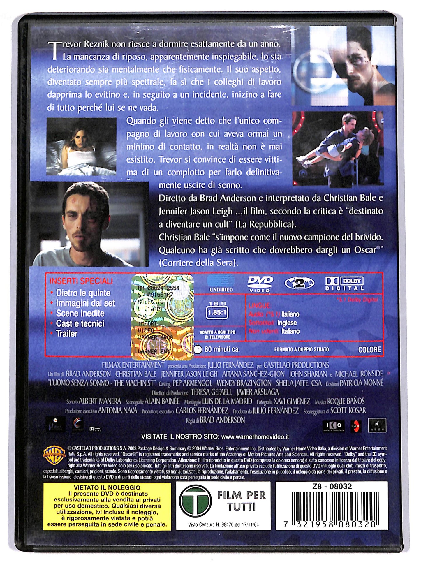 EBOND l'uomo senza sonno DVD DB741453