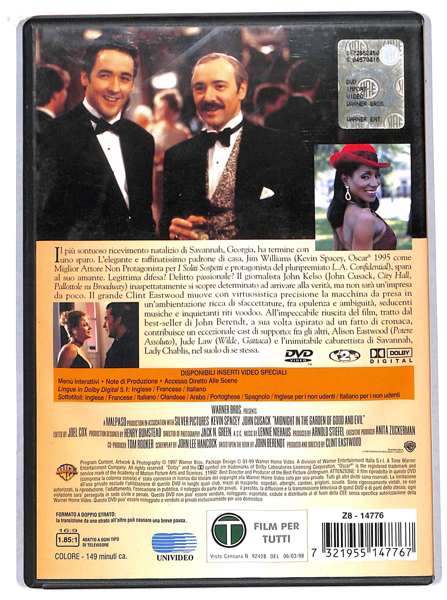 EBOND mezzanotte nel giardino del bene e del male DVD DB742654