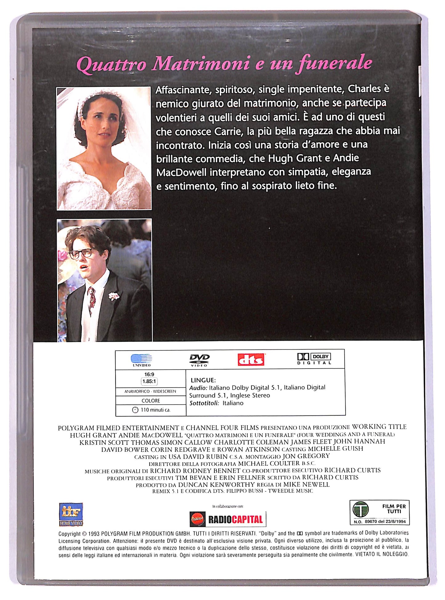 EBOND Quattro matrimoni e un funerale EDITORIALE DVD DB747136
