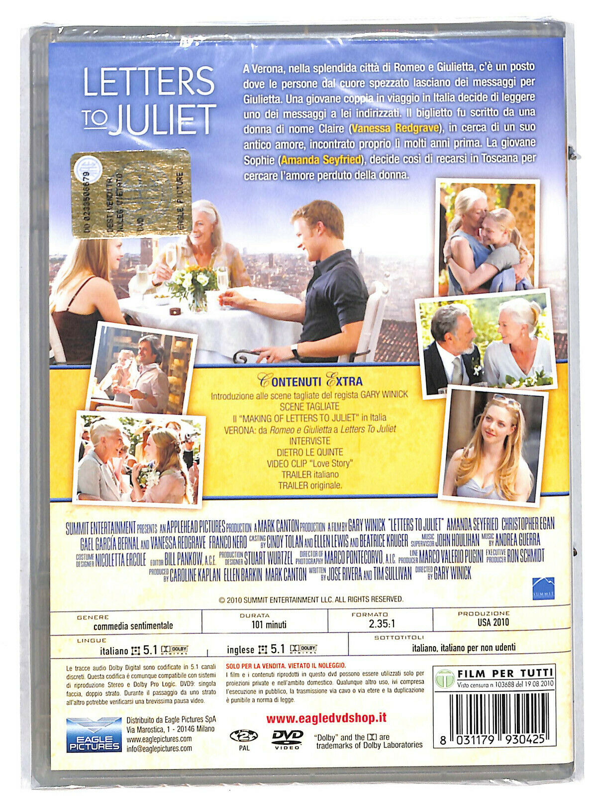 EBOND Letters To Juliet NOLEGGIO DVD DB747326